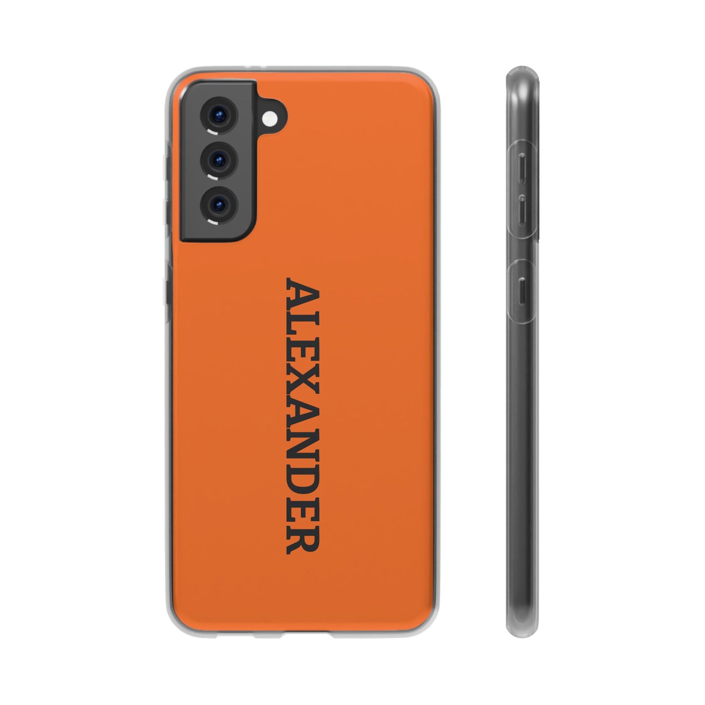 Personalized Name Text Luxury Orange Phone Case.