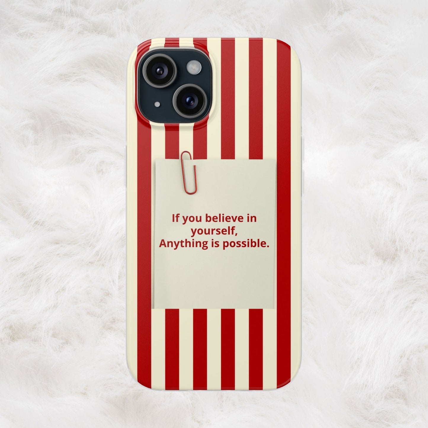 Personalized Custom Text Inspirational Striped Phone Case. “If you believe in yourself, Anything is possible.”