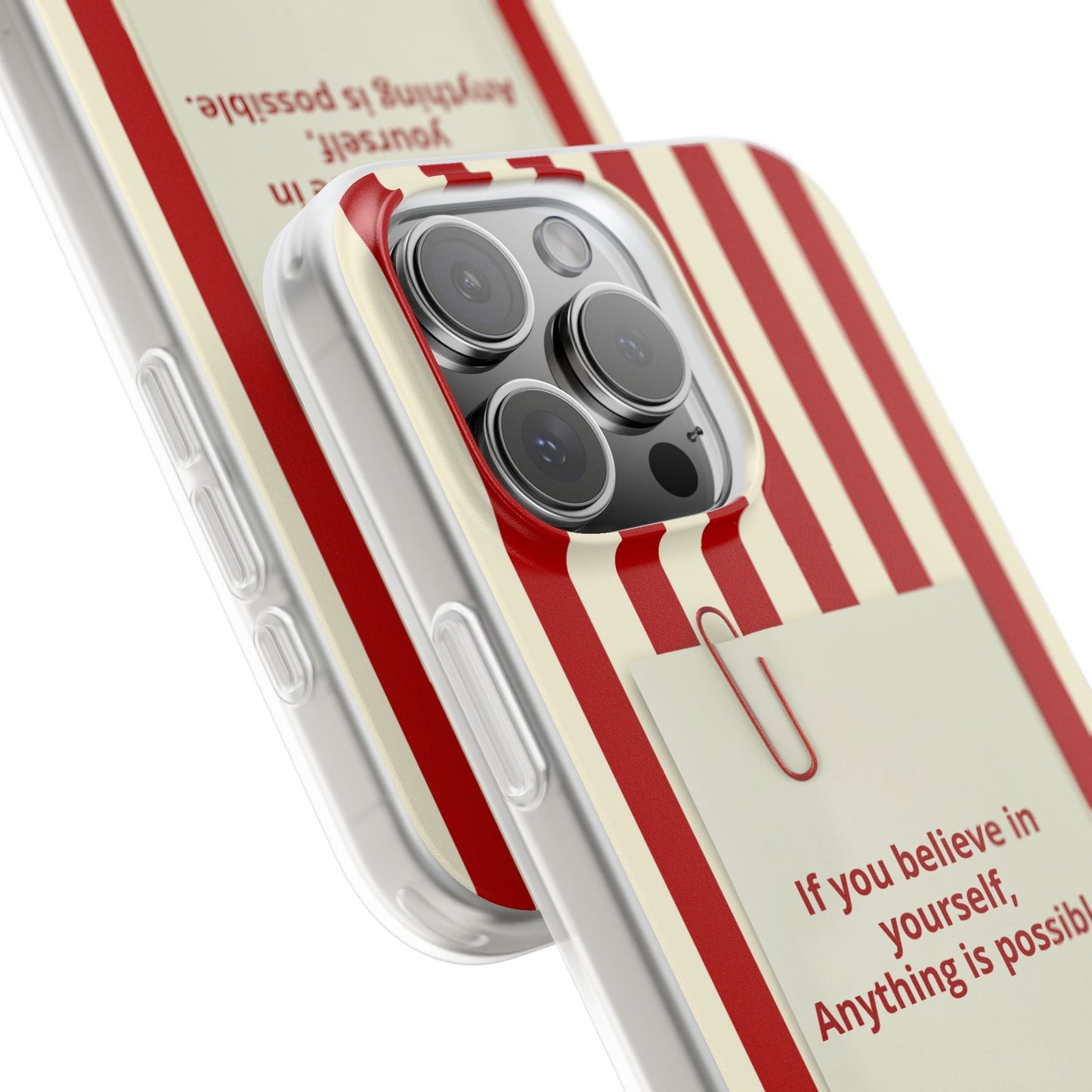 Personalized Custom Text Inspirational Striped Phone Case. “If you believe in yourself, Anything is possible.”