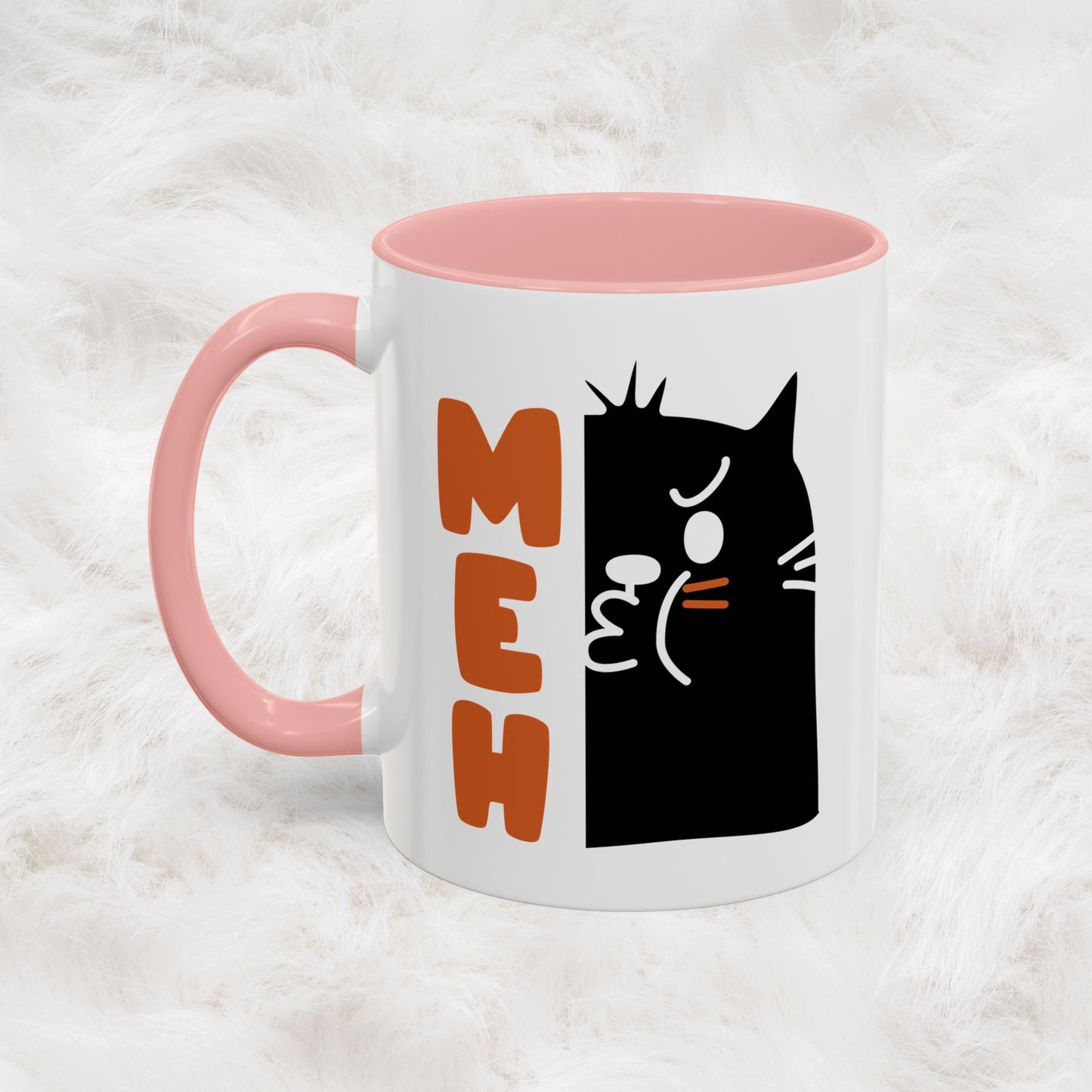 Cute Funny Meh Cat Mug Meme Hilarious Gift Idea Coffee Tea Cup