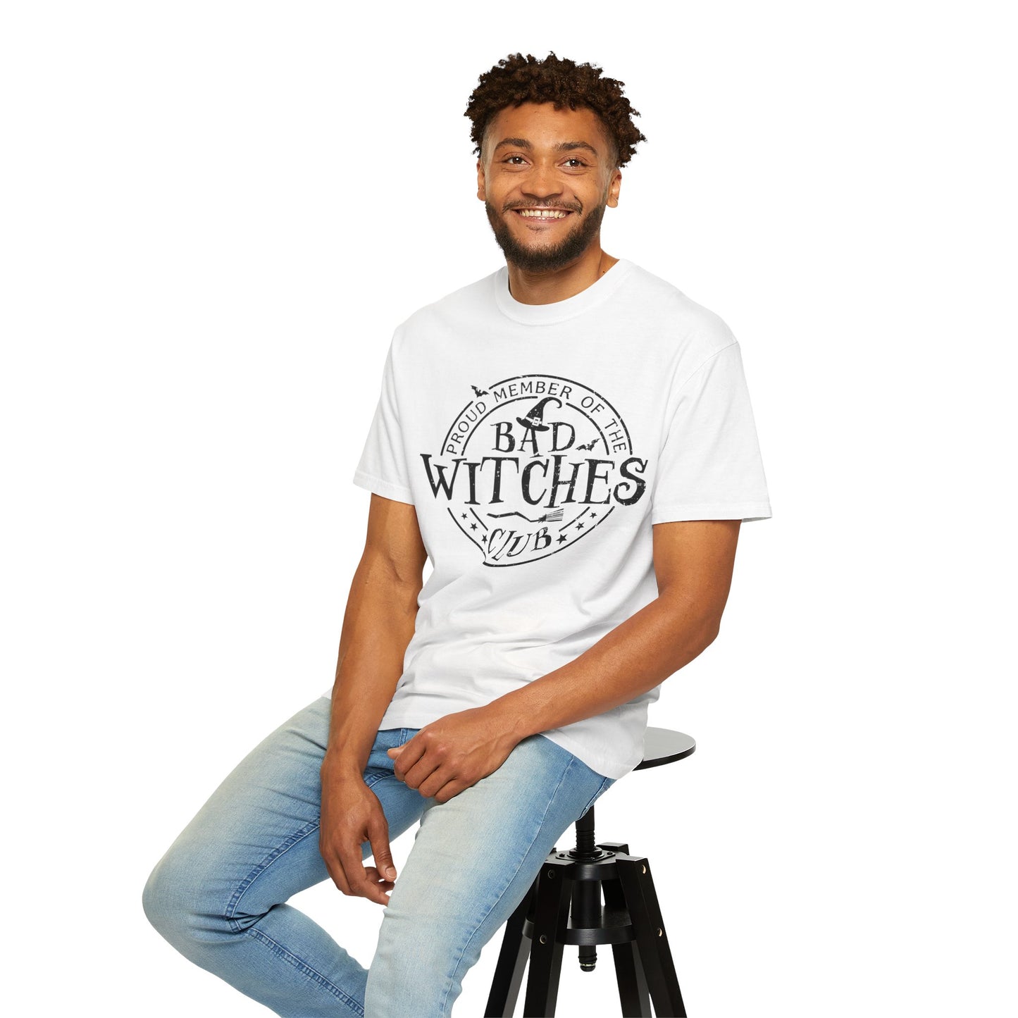Bad Witches Club Unisex Garment-dyed Tee Comfort Color T-shirt - Halloween Holiday Season Gift Ideas