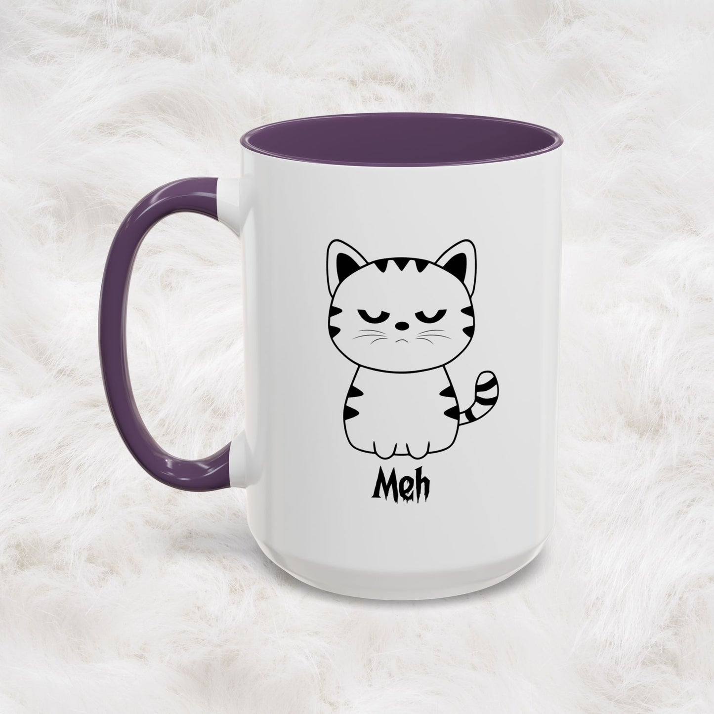 Mug - Cute Funny Meh Meme Cat Coffee Tea Cup Hilarious Gift Idea