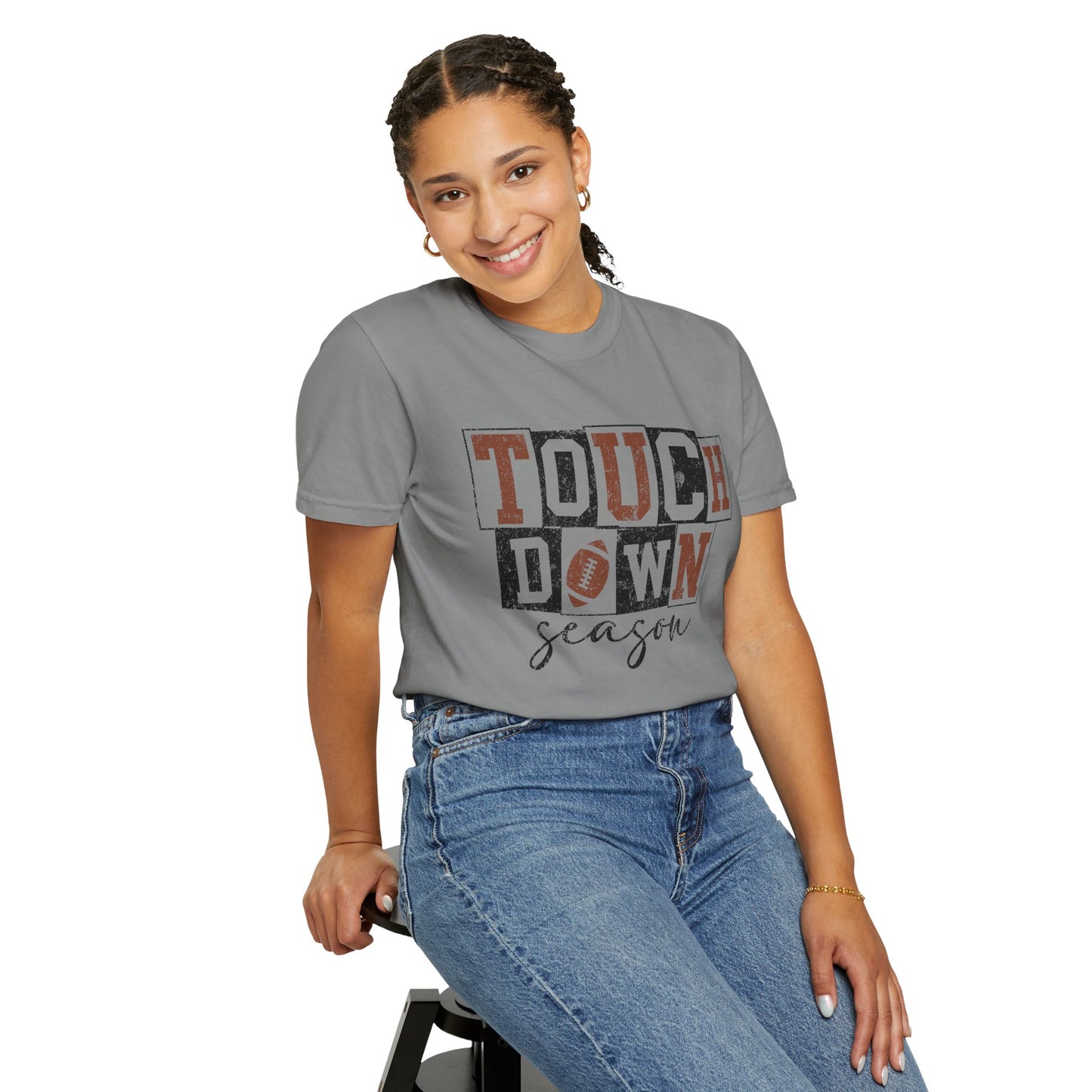 Football Season Unisex Garment-dyed Tee Comfort Color T-shirt - Touch Down Gift Ideas
