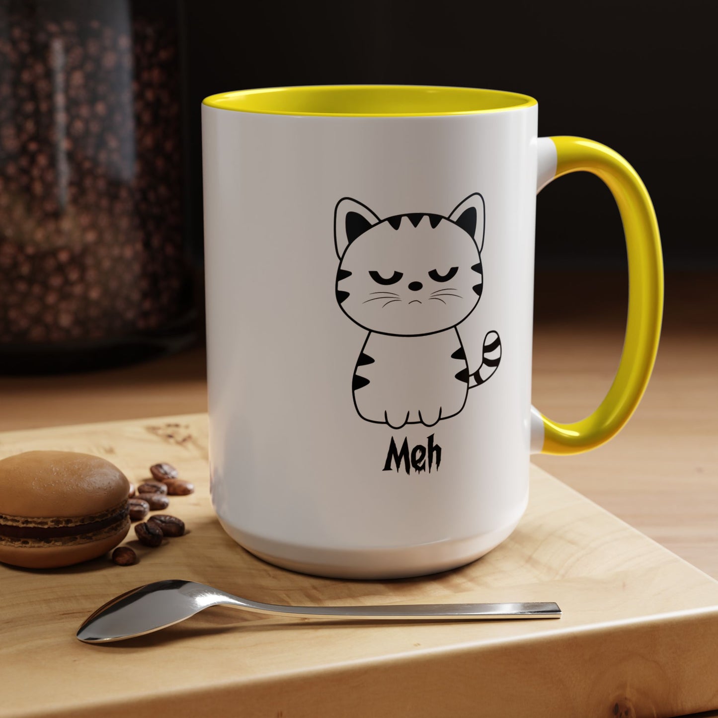 Mug - Cute Funny Meh Meme Cat Coffee Tea Cup Hilarious Gift Idea