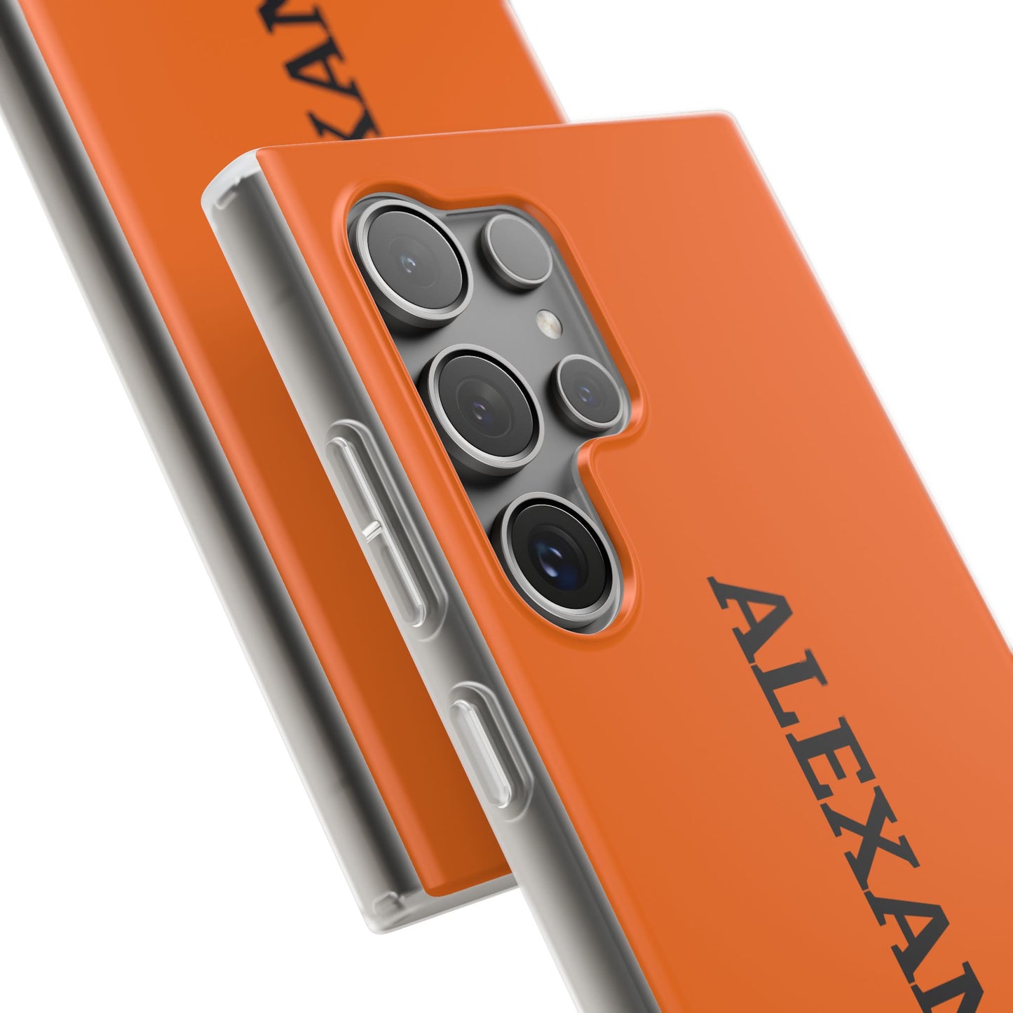 Personalized Name Text Luxury Orange Phone Case.