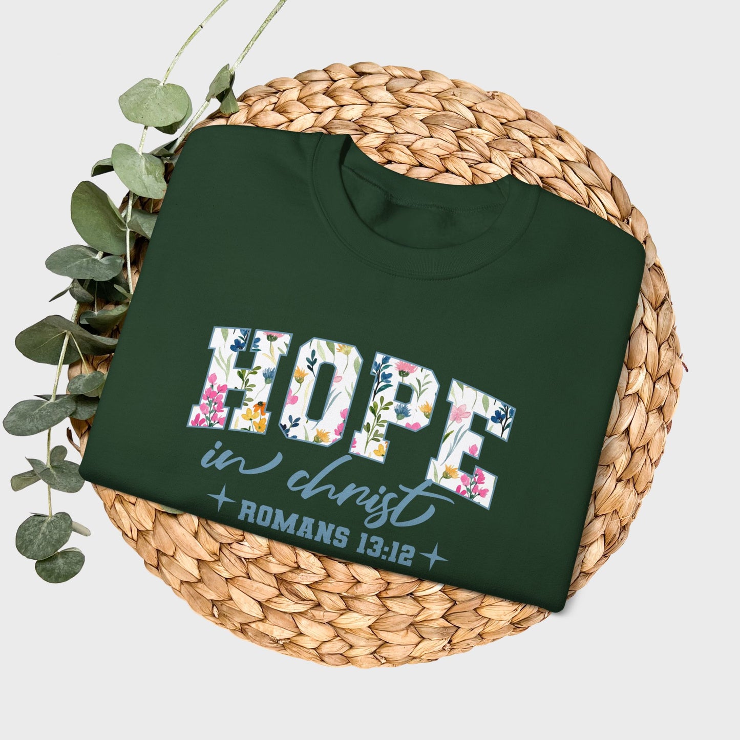 Hope in Christ Romans 13:12 Bible Verse Christian Sweatshirt | Inspirational Crewneck Unisex Gift | Cozy Everyday Wear