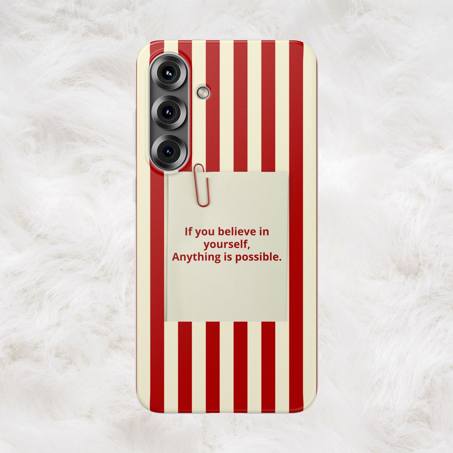 Personalized Custom Text Inspirational Striped Phone Case. “If you believe in yourself, Anything is possible.”