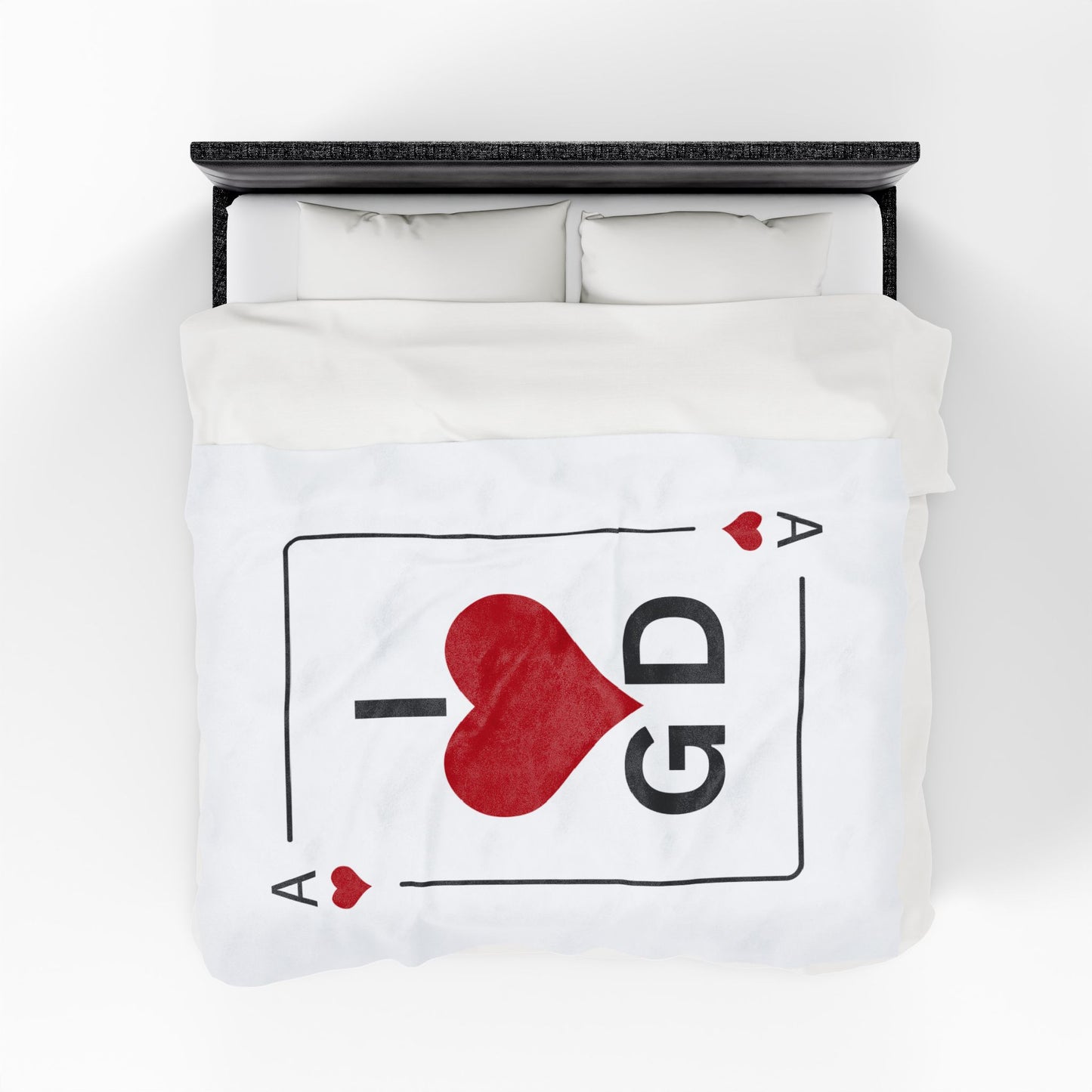 I Love GD Ace of Heart Velveteen Plush Blanket | Birthday Anniversary Christmas Festival Concert Travel Fans Gift Ideas