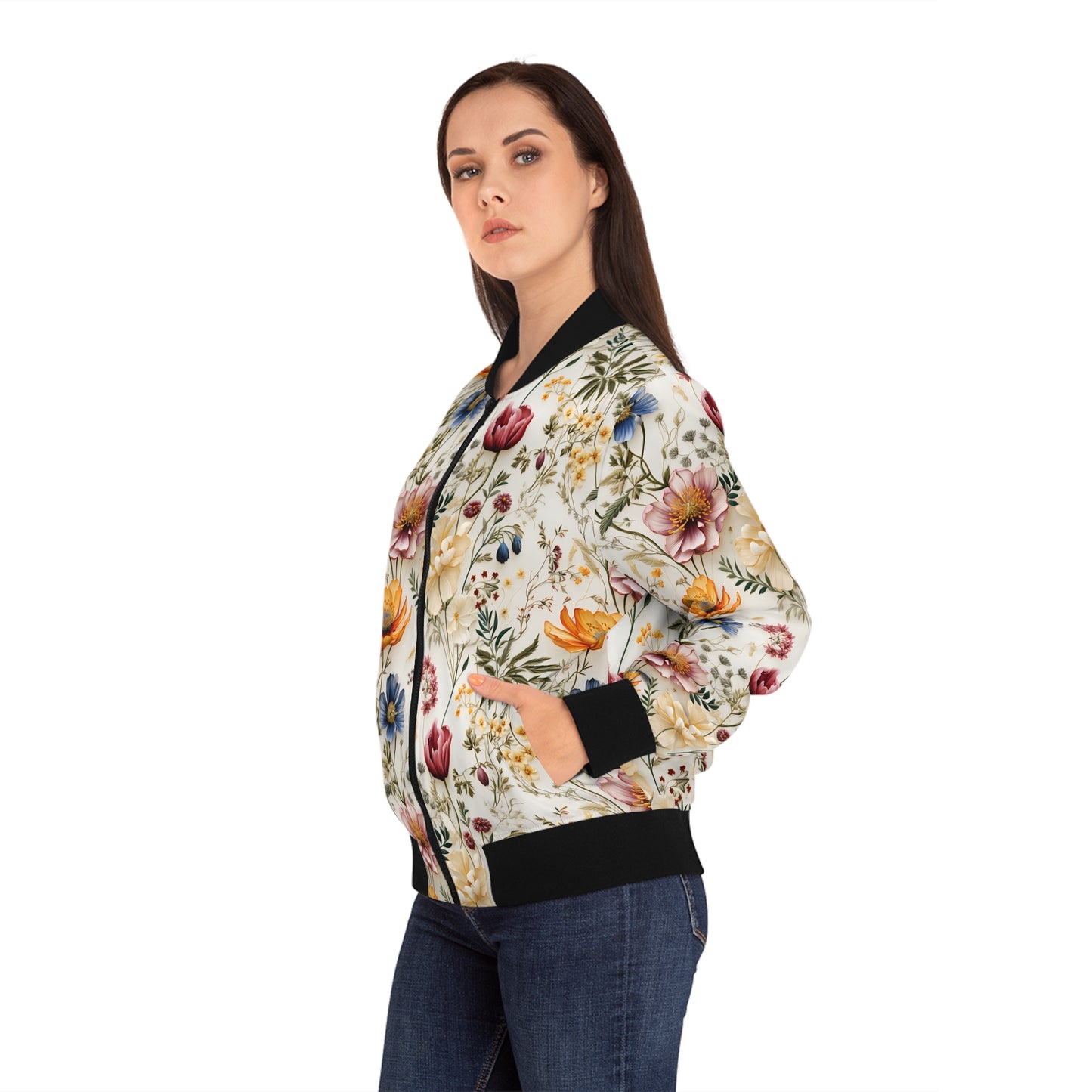 Floral Flowers Bomber Jacket | Women’s Stylish Outerwear