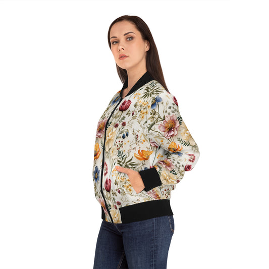 Floral Flowers Bomber Jacket | Women’s Stylish Outerwear