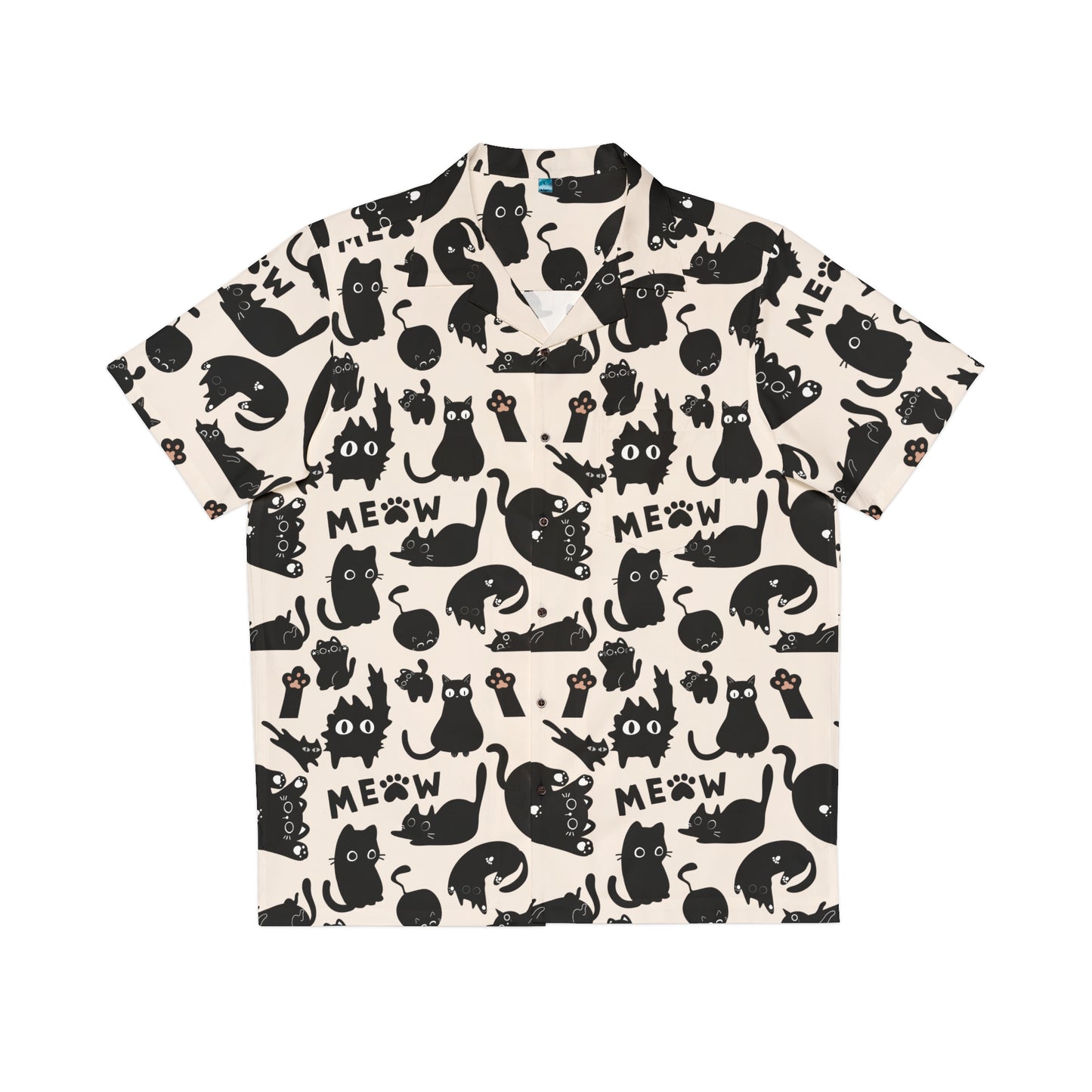 Luxury Cute Meow Cat Seamless Pattern Hawaiian Shirt