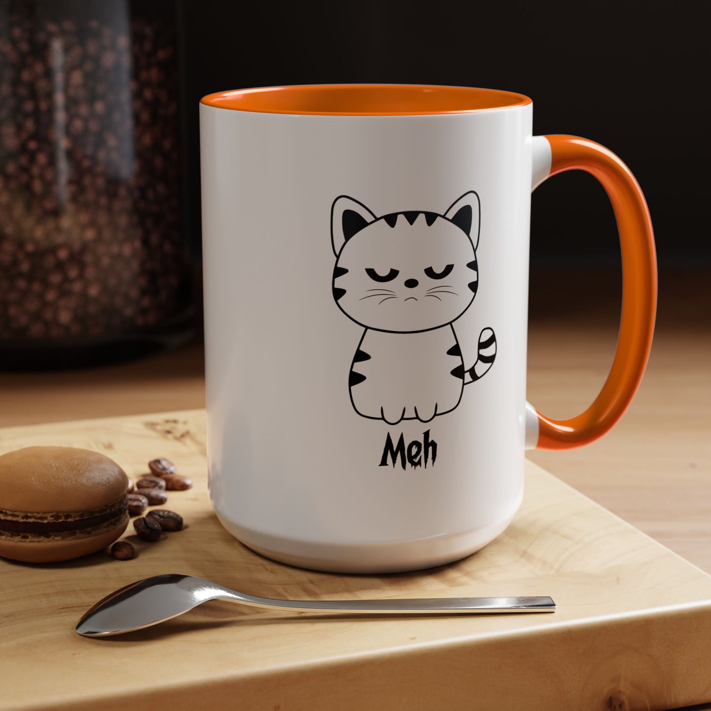 Mug - Cute Funny Meh Meme Cat Coffee Tea Cup Hilarious Gift Idea