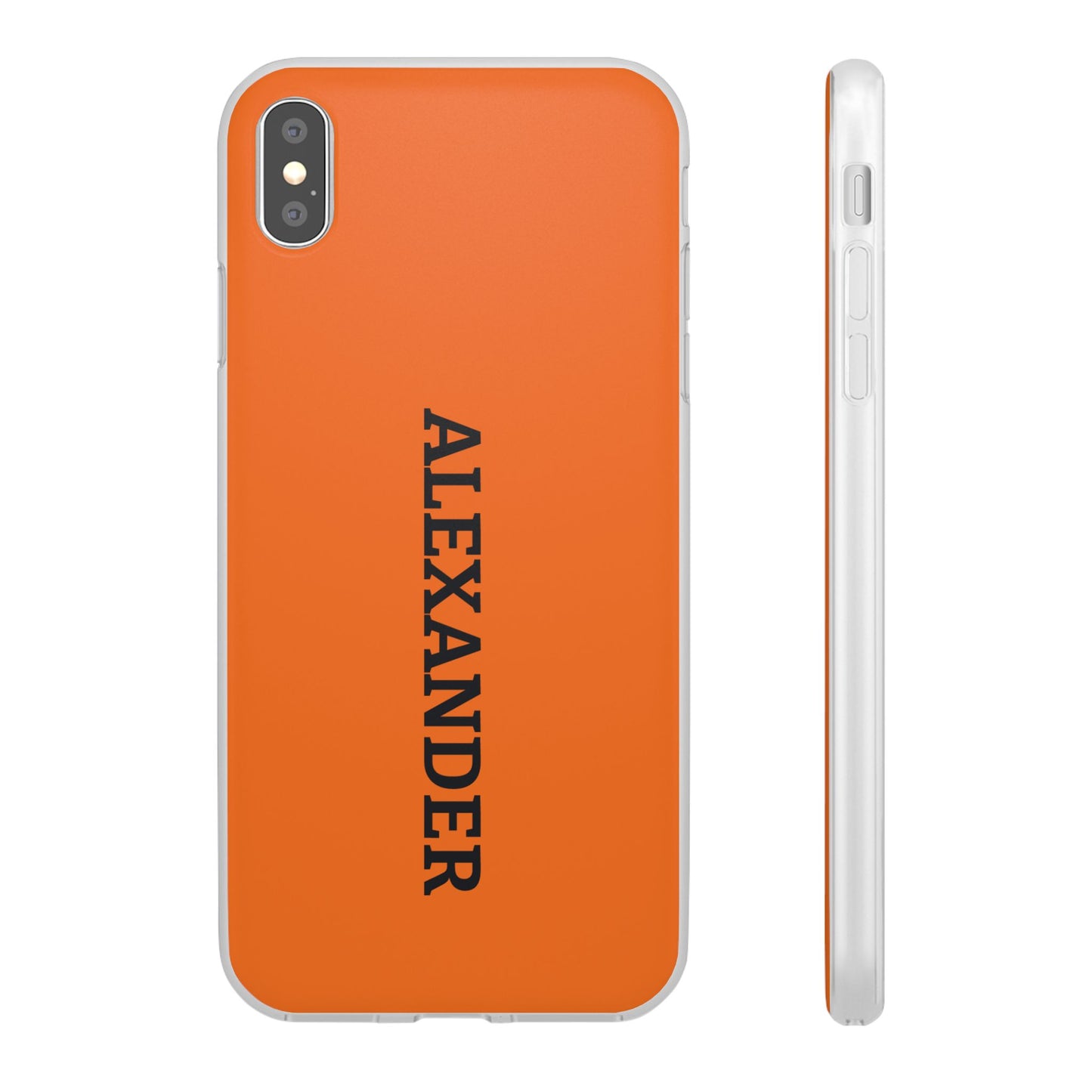 Personalized Name Text Luxury Orange Phone Case.