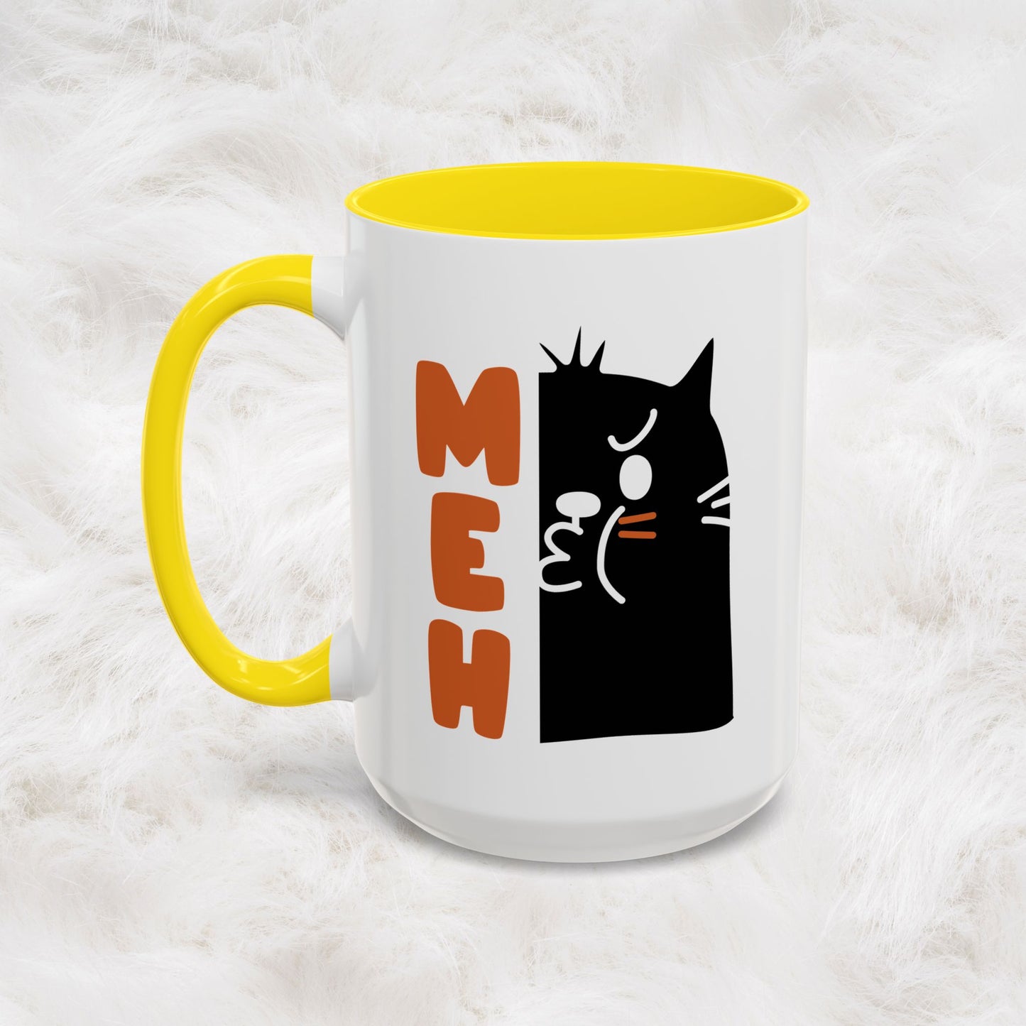 Cute Funny Meh Cat Mug Meme Hilarious Gift Idea Coffee Tea Cup