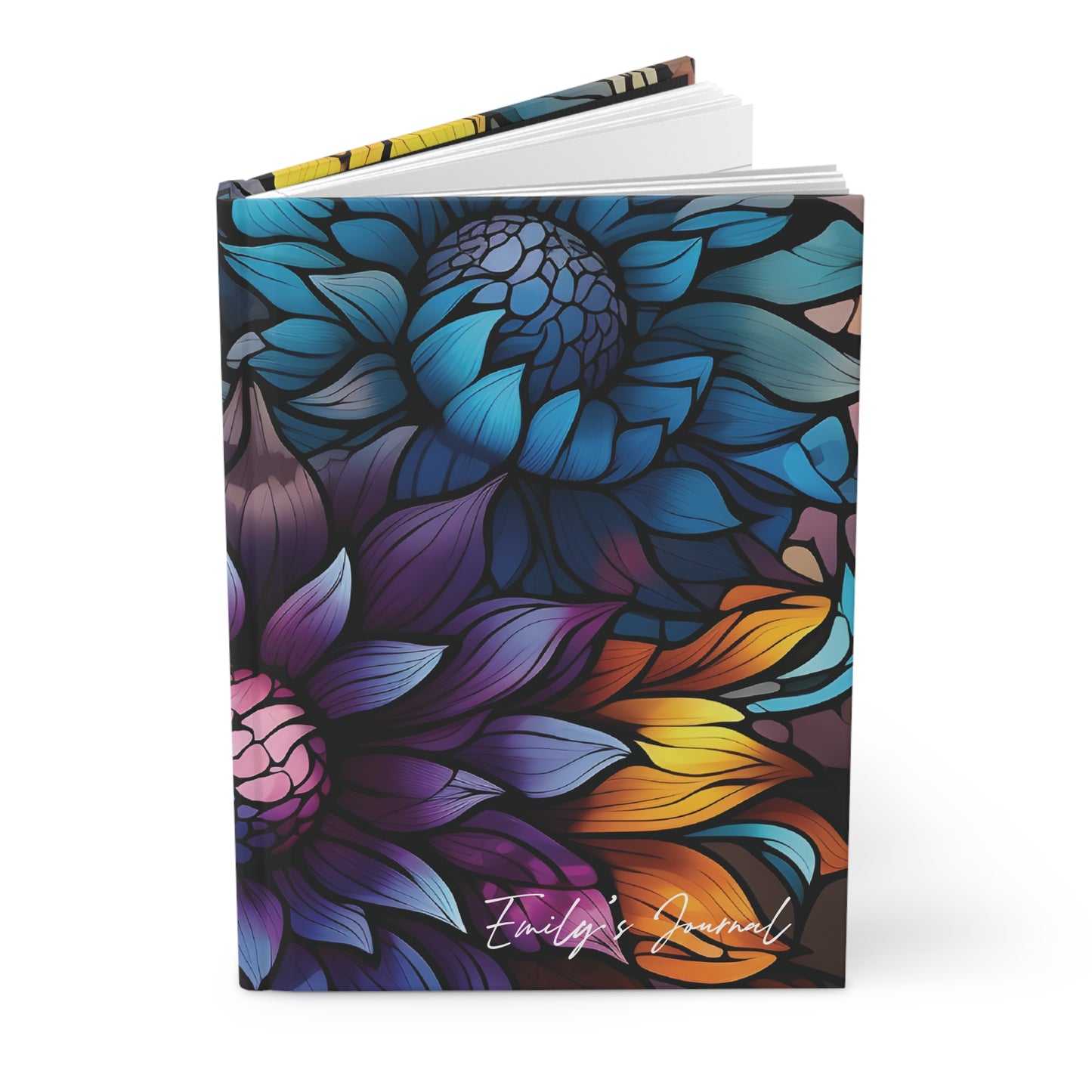 Personalized Name Colorful Floral Flower Hardcover Journal