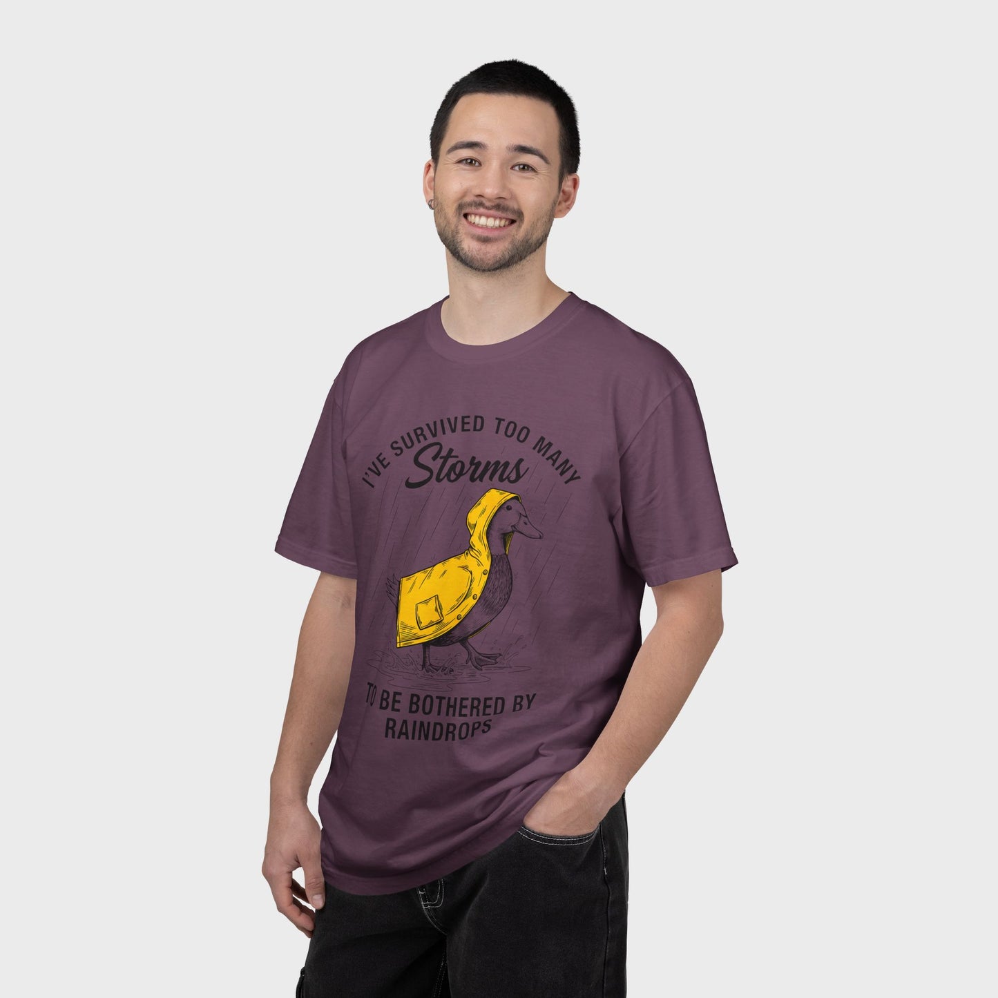 Funny Storm-Proof Goose Duck Unisex T-Shirt | I’ve Survived Too Many Storms to Be Bothered by Raindrops
