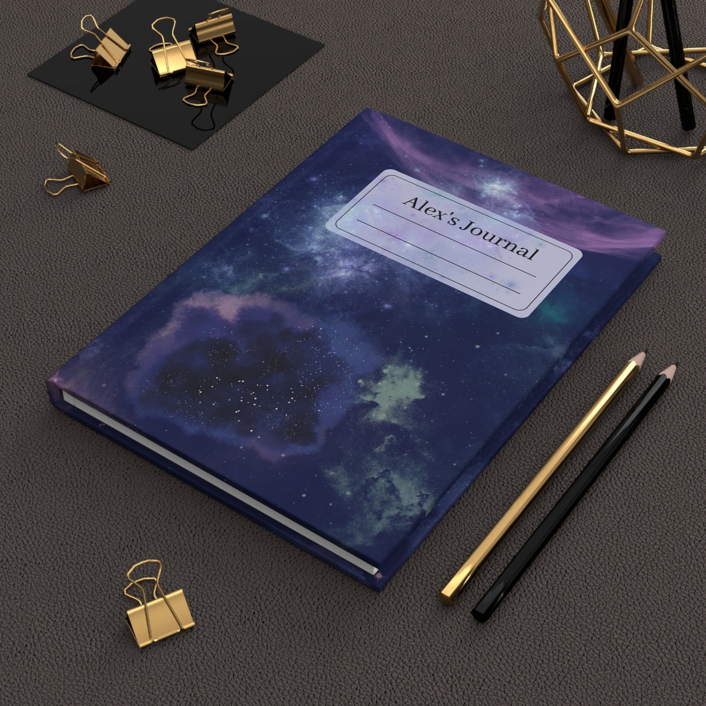 Personalized Name Galaxy Sky Hardcover Journal Notebook | College Book Lovers Gift Idea