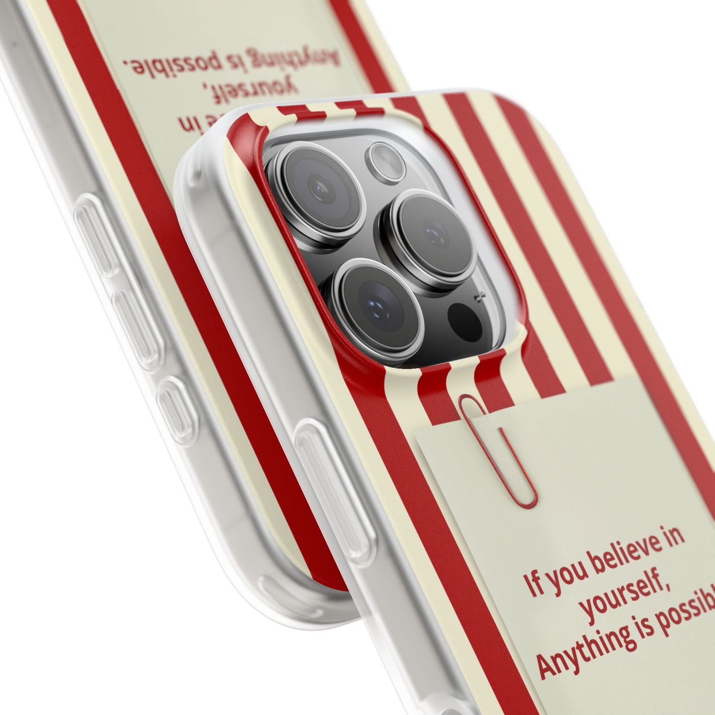 Personalized Custom Text Inspirational Striped Phone Case. “If you believe in yourself, Anything is possible.”