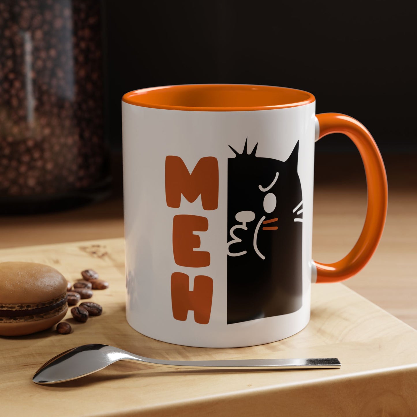 Cute Funny Meh Cat Mug Meme Hilarious Gift Idea Coffee Tea Cup