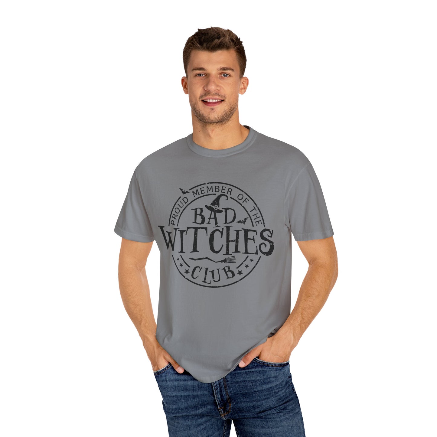 Bad Witches Club Unisex Garment-dyed Tee Comfort Color T-shirt - Halloween Holiday Season Gift Ideas