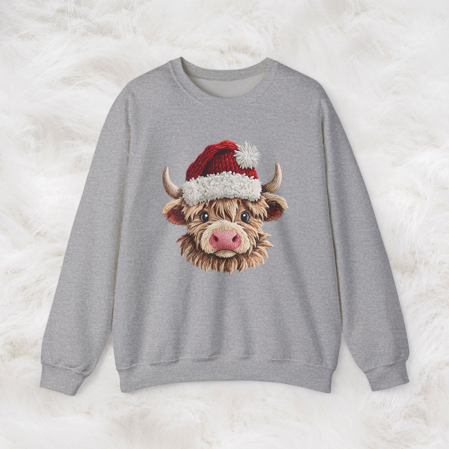 Cute Highland Cow Crewneck Sweatshirt — Cozy Everyday Gift Ideas