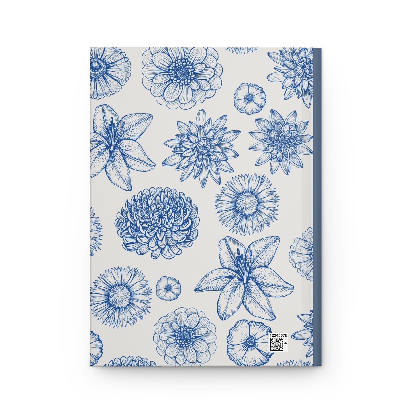 Vintage Blue Floral Hardcover Notebook Journal