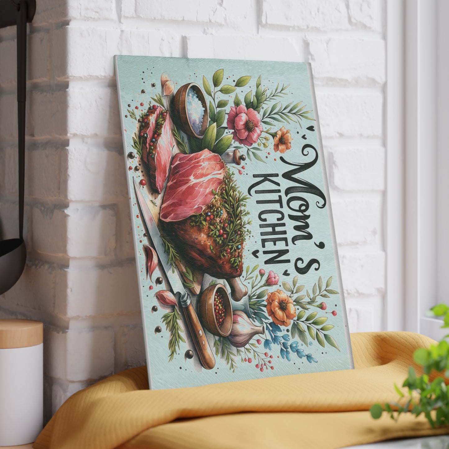 Mom's Kitchen Glass Cutting Board Home Decor Gift Ideas