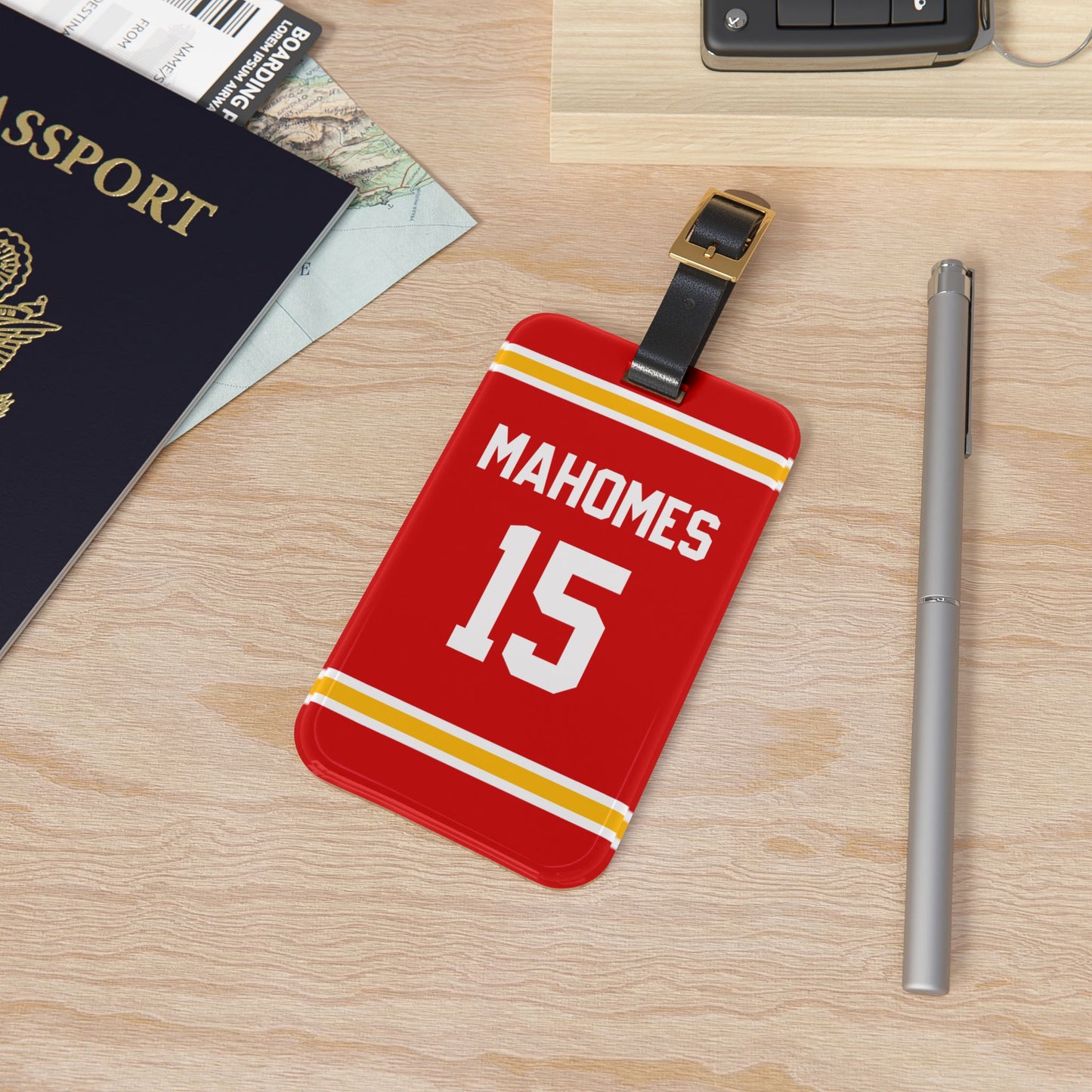 Personalized Name & Number Travel ID Kansas City Chiefs Sport Football Fan Luggage Tag | Vacation Birthday Christmas Gift