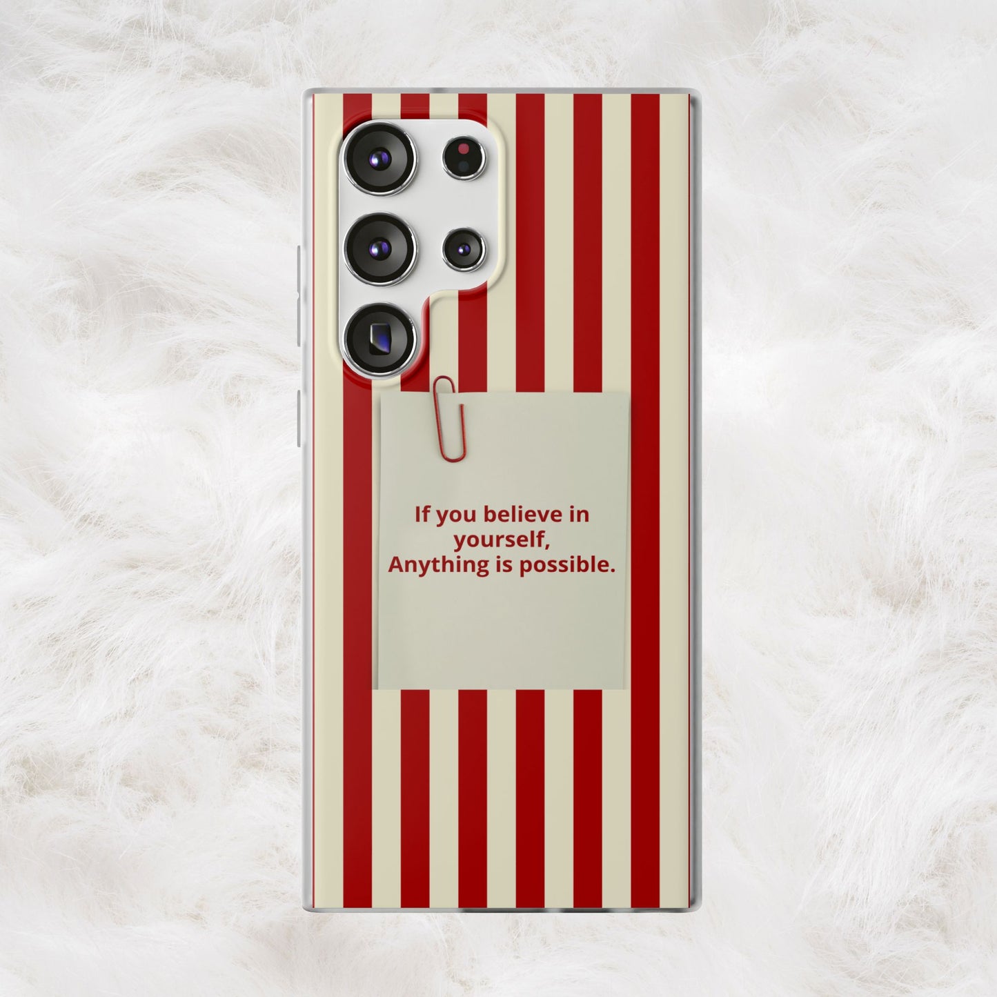 Personalized Custom Text Inspirational Striped Phone Case. “If you believe in yourself, Anything is possible.”