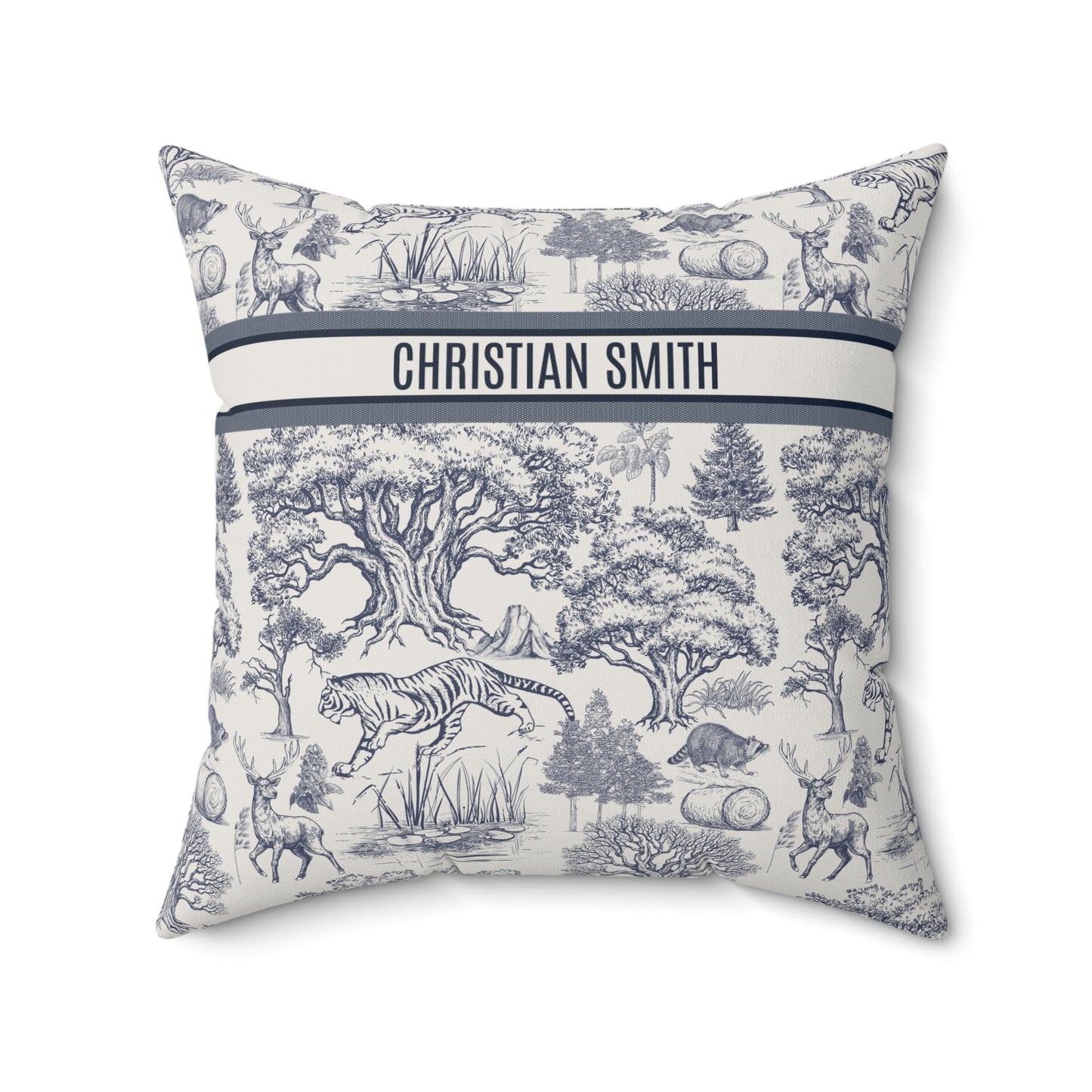 Personalized Luxury Vintage Toile De Jouy French Nature Landscape Pattern Square Pillow Version 2 Gifts