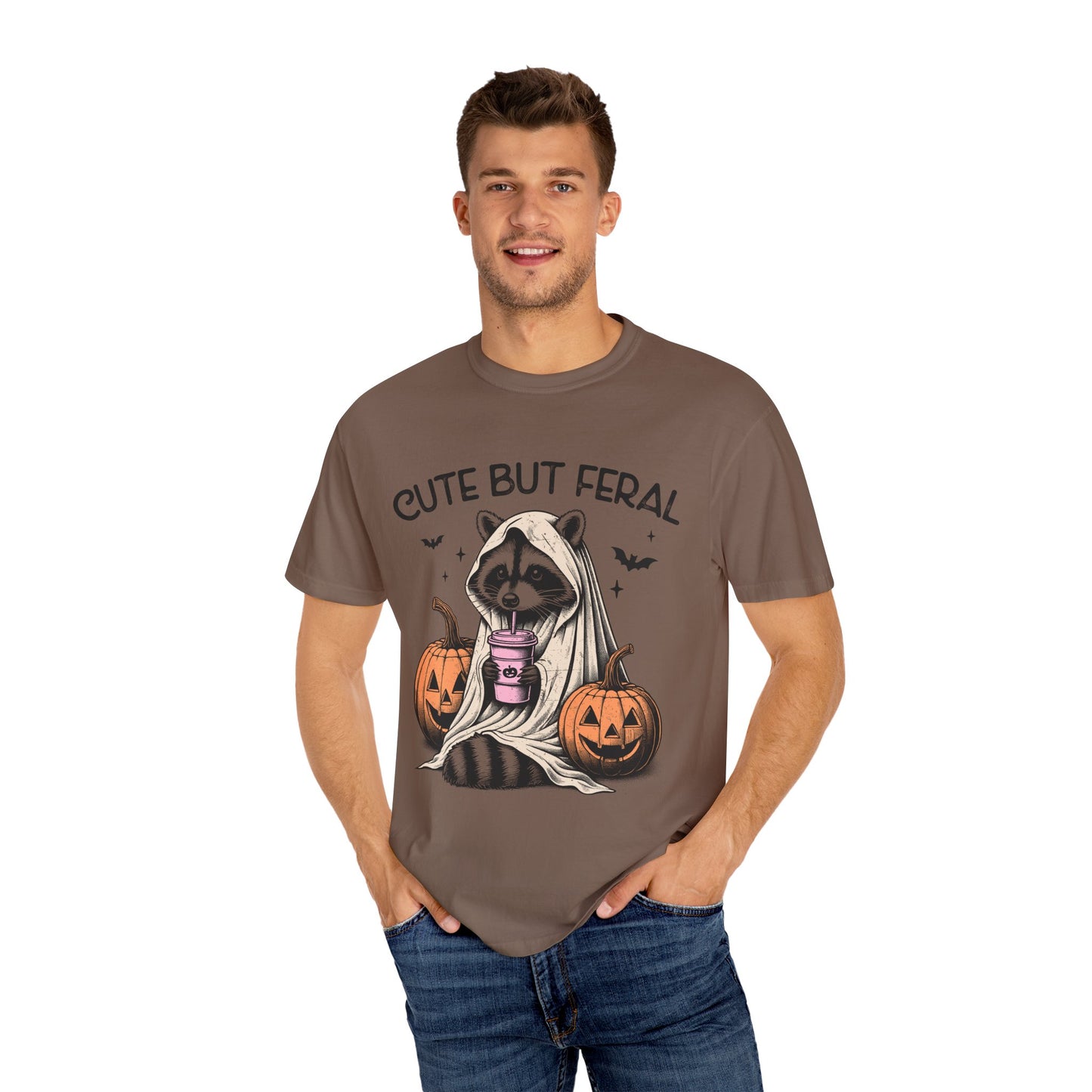 Raccoon Garment-dyed Tee Comfort Color T-shirt - Cute and Feral Halloween Season Gift Ideas