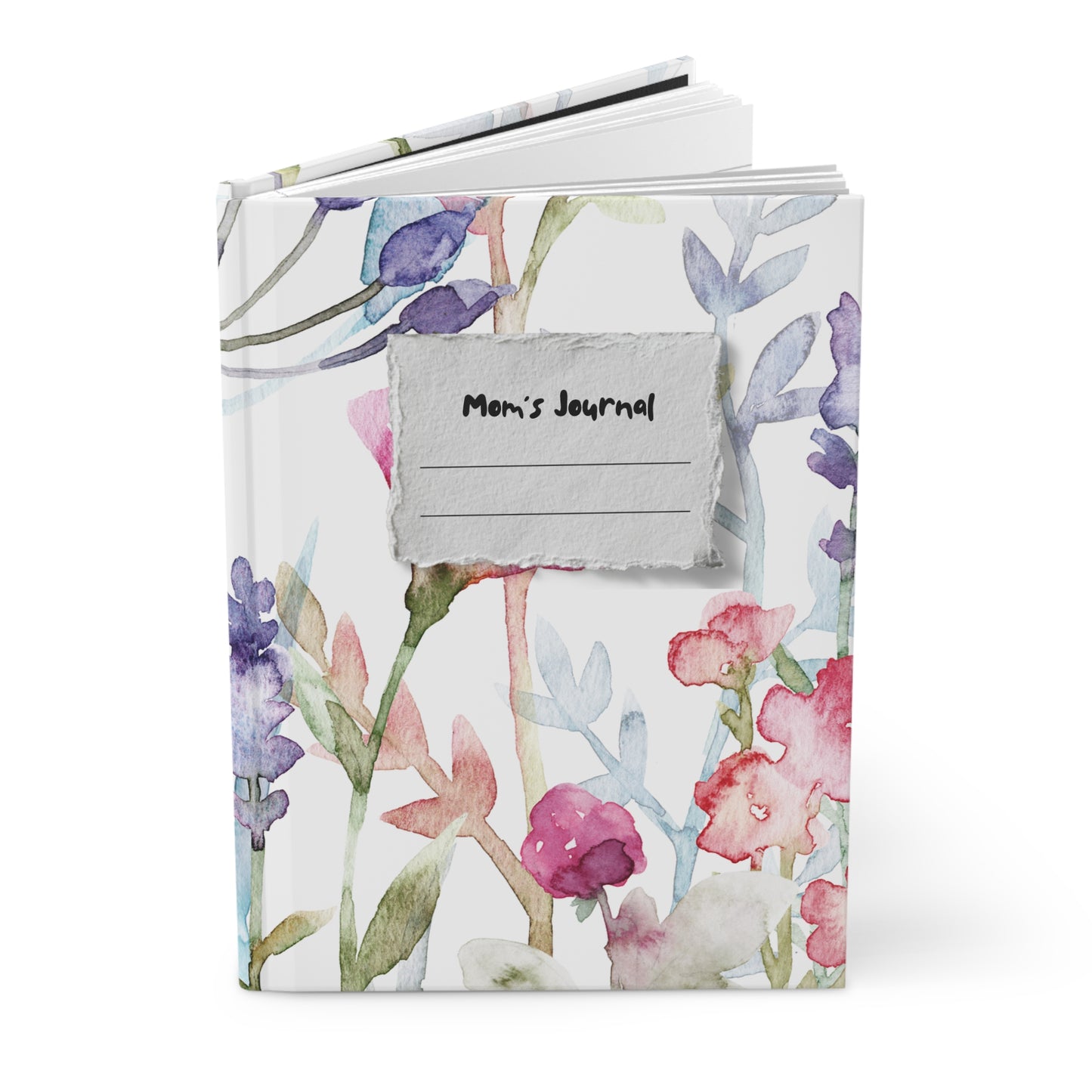 Personalized Name Watercolor Wildflower Hardcover Journal Notebook | Mother's Day Book Lovers Gift Idea