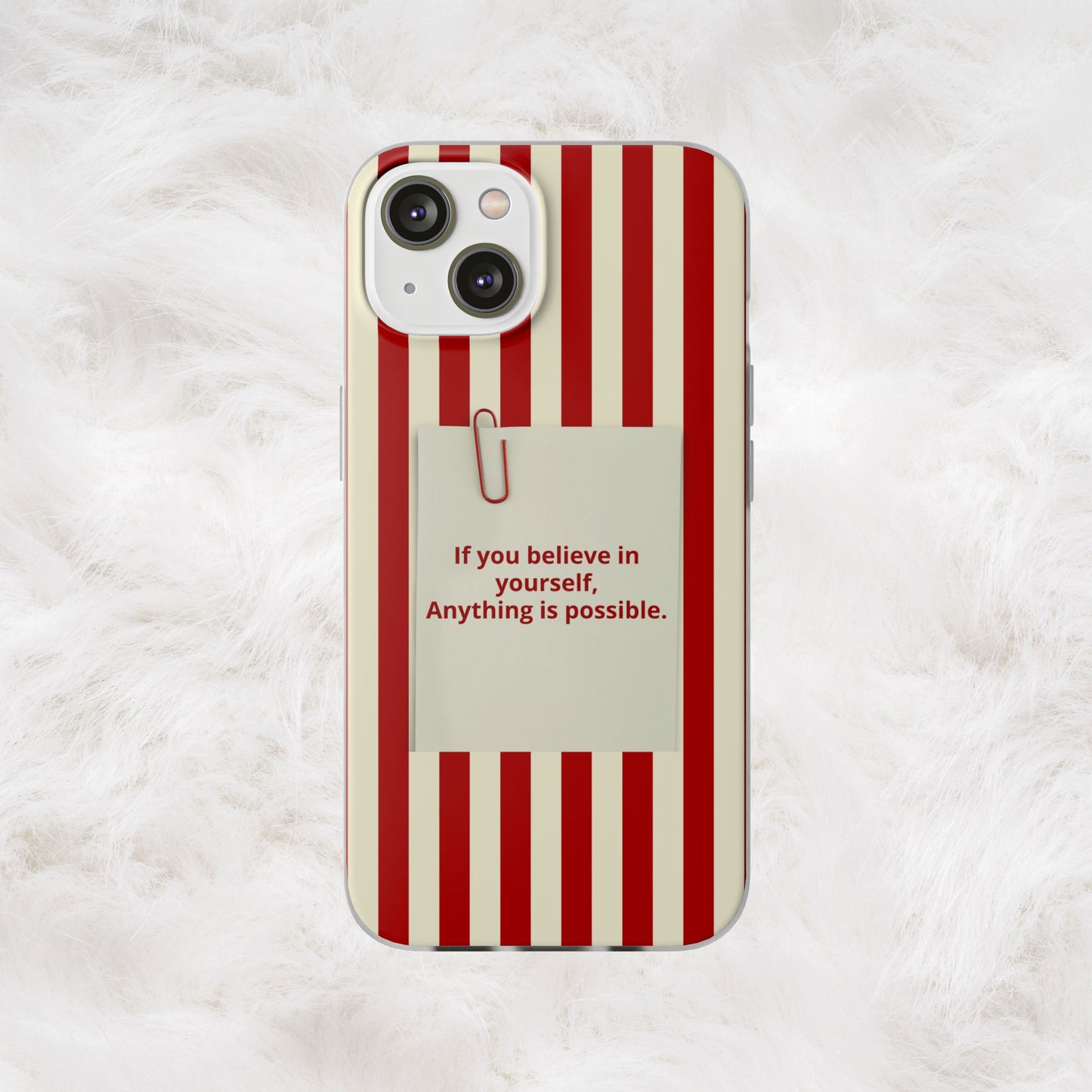 Personalized Custom Text Inspirational Striped Phone Case. “If you believe in yourself, Anything is possible.”