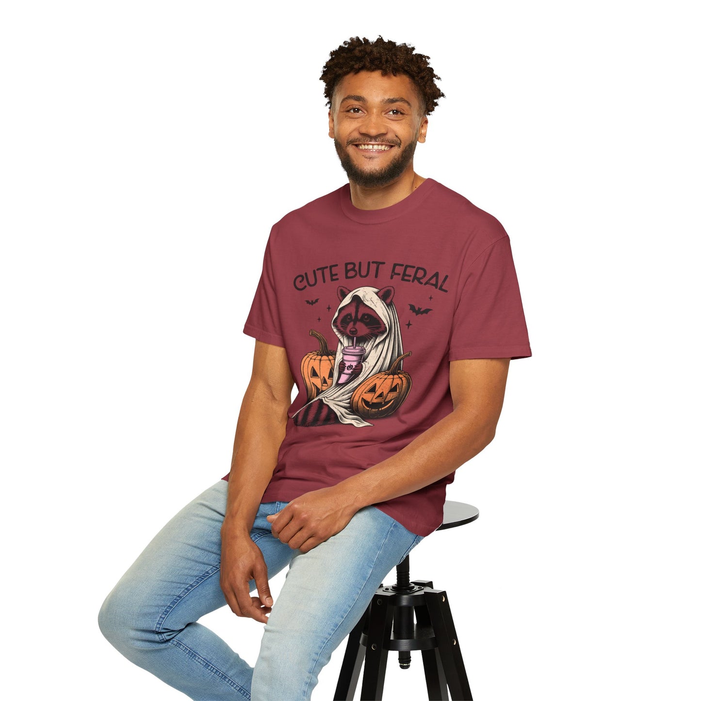 Raccoon Garment-dyed Tee Comfort Color T-shirt - Cute and Feral Halloween Season Gift Ideas