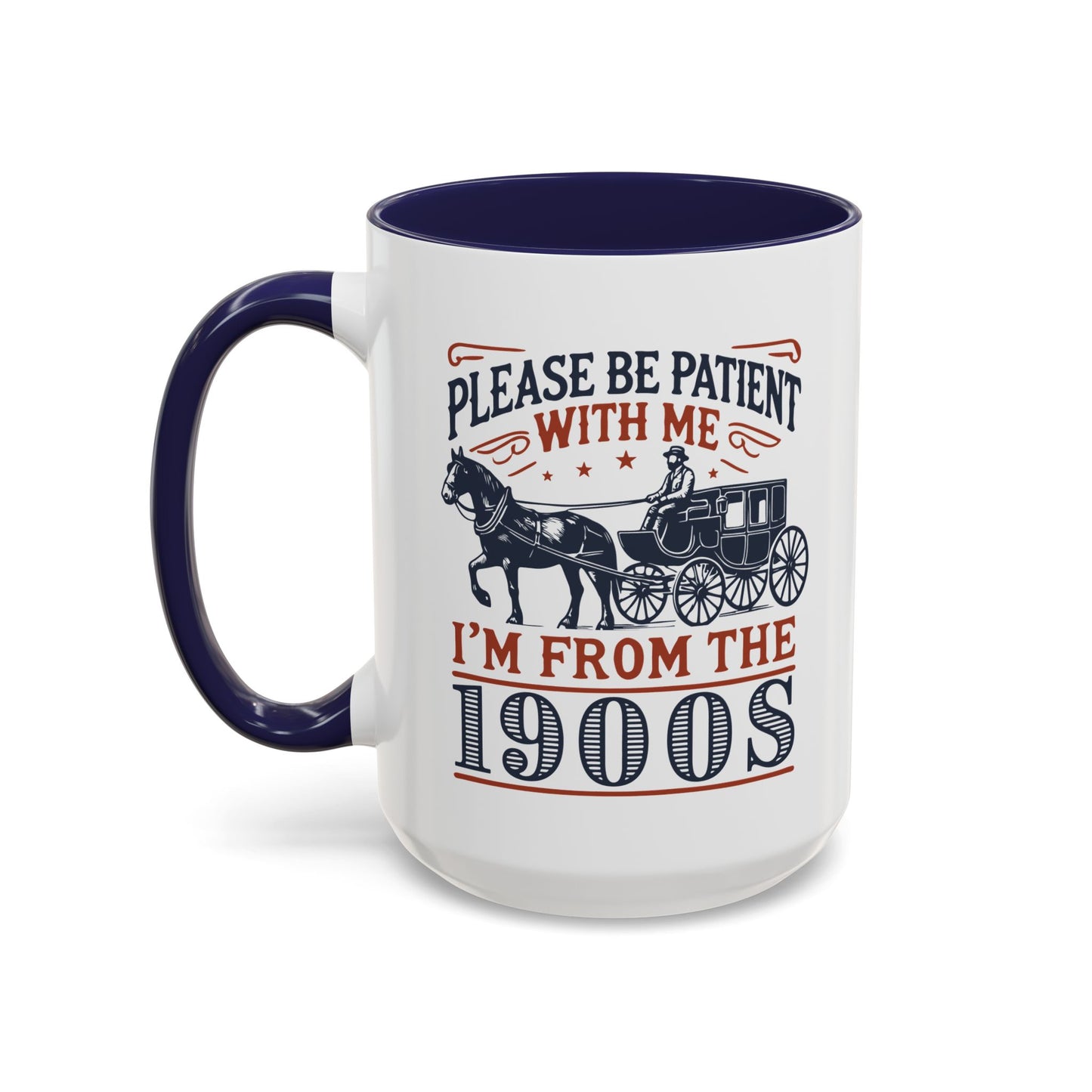 Vintage Retro Vibe Coffee Tea Mug - Hot Trending Navy Blue Merch Gift