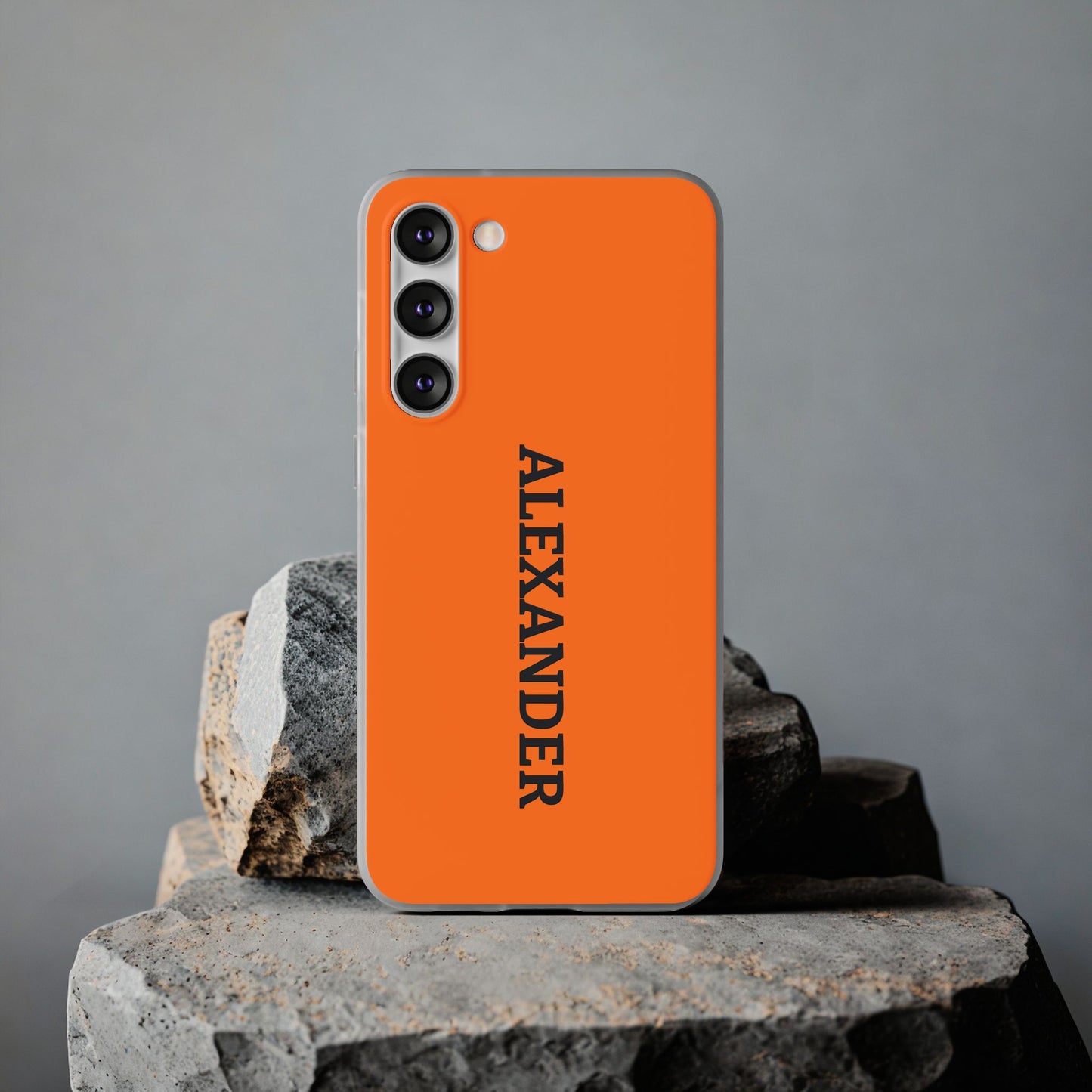 Personalized Name Text Luxury Orange Phone Case.