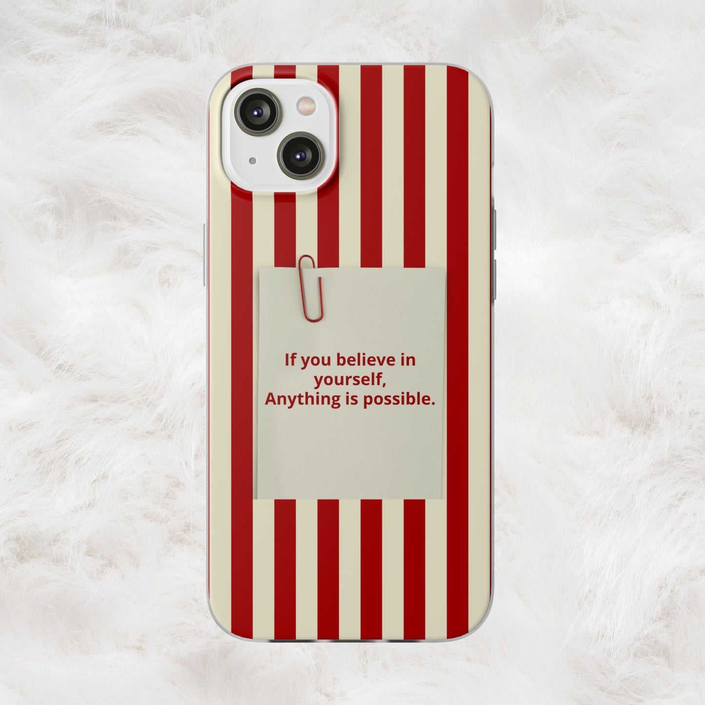 Personalized Custom Text Inspirational Striped Phone Case. “If you believe in yourself, Anything is possible.”