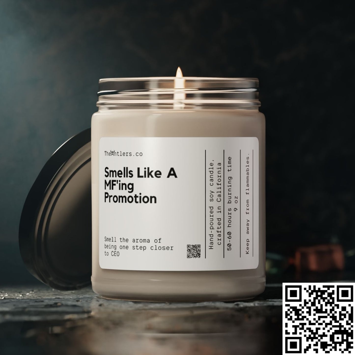 Smells Like A MF'ing Promotion Soy Wax Candle, Corporate Coworker Promotion Gift, 9oz.