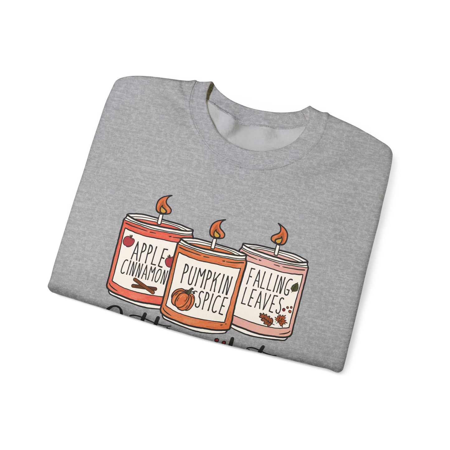 Halloween Candles Fall Season Vibe Unisex Heavy Blend™ Crewneck Sweatshirt