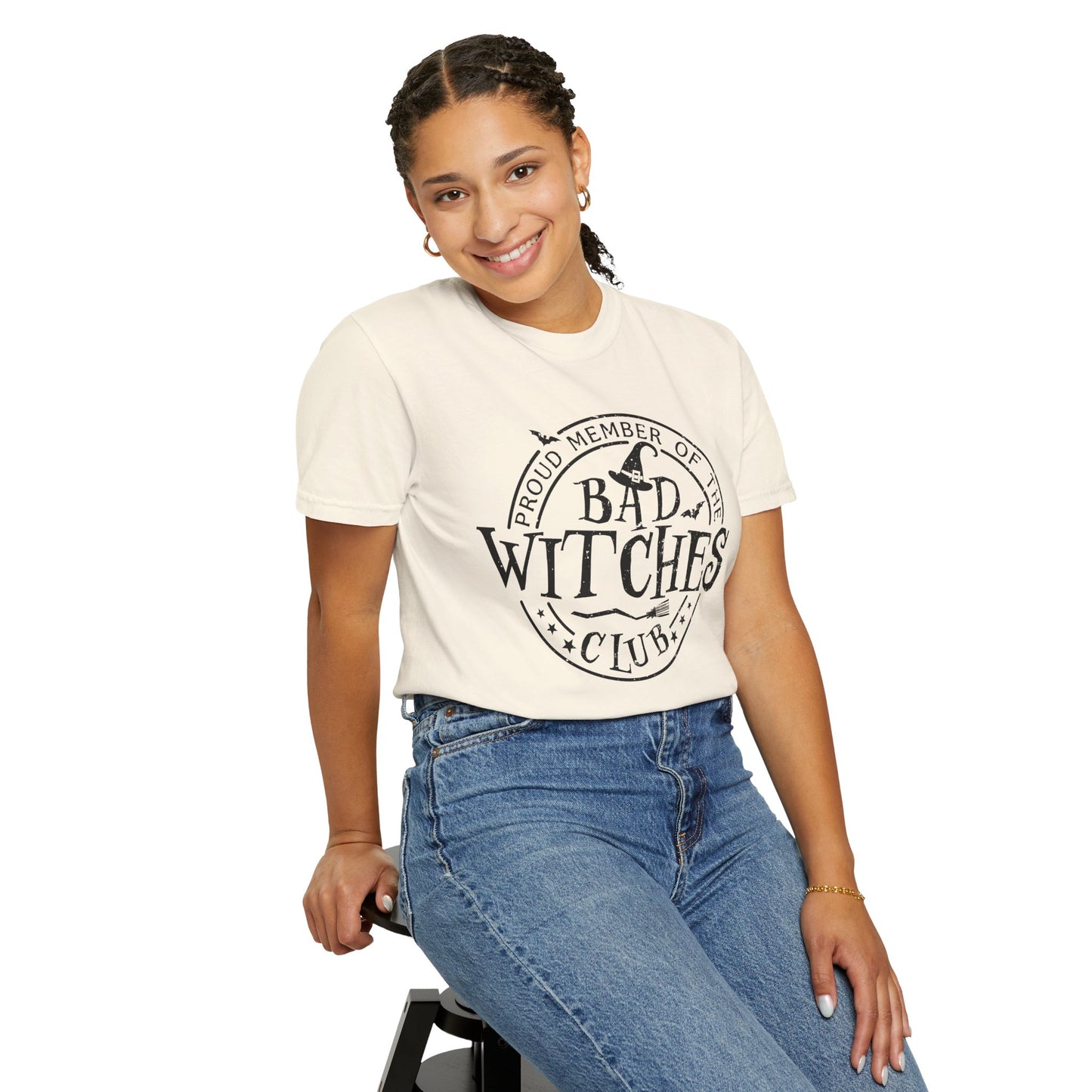 Bad Witches Club Unisex Garment-dyed Tee Comfort Color T-shirt - Halloween Holiday Season Gift Ideas