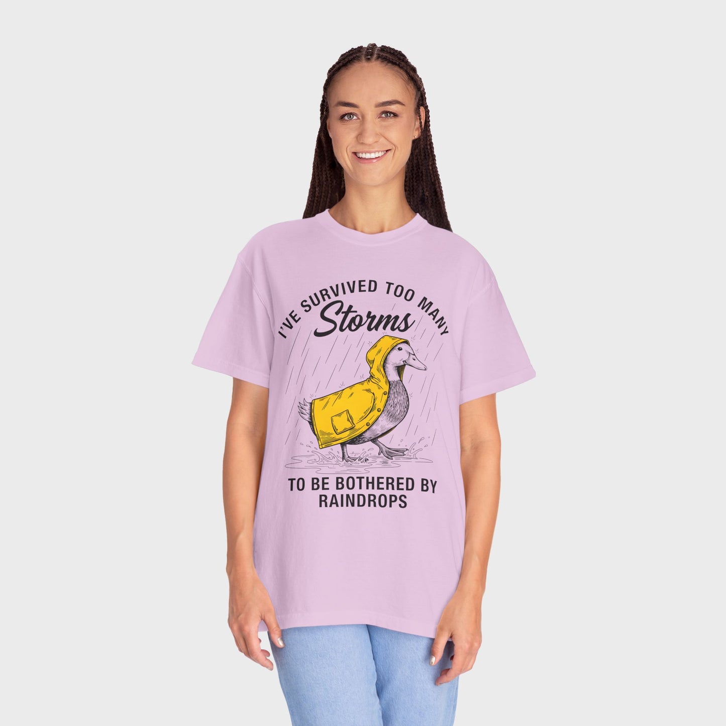 Funny Storm-Proof Goose Duck Unisex T-Shirt | I’ve Survived Too Many Storms to Be Bothered by Raindrops