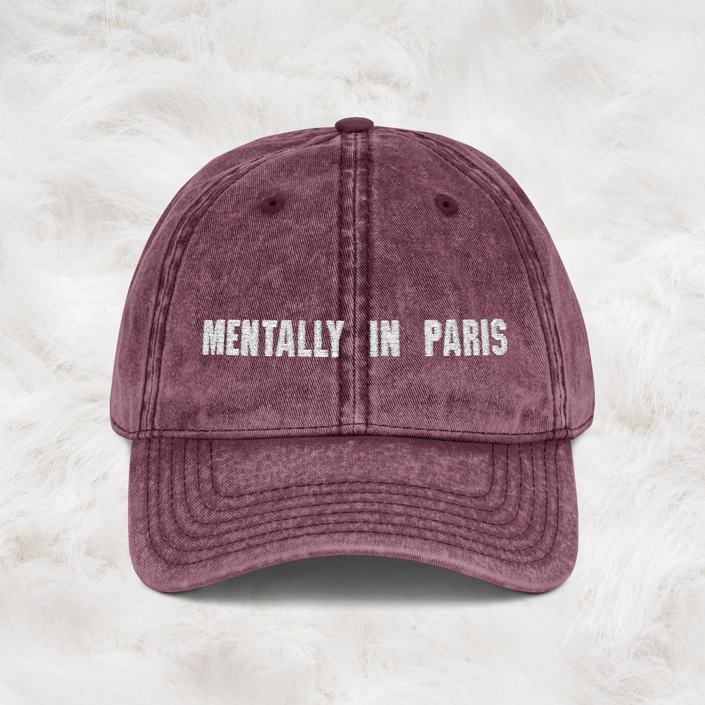 Personalized Any Special Place You Love | Mentally in Paris Vintage Embroidered Cap