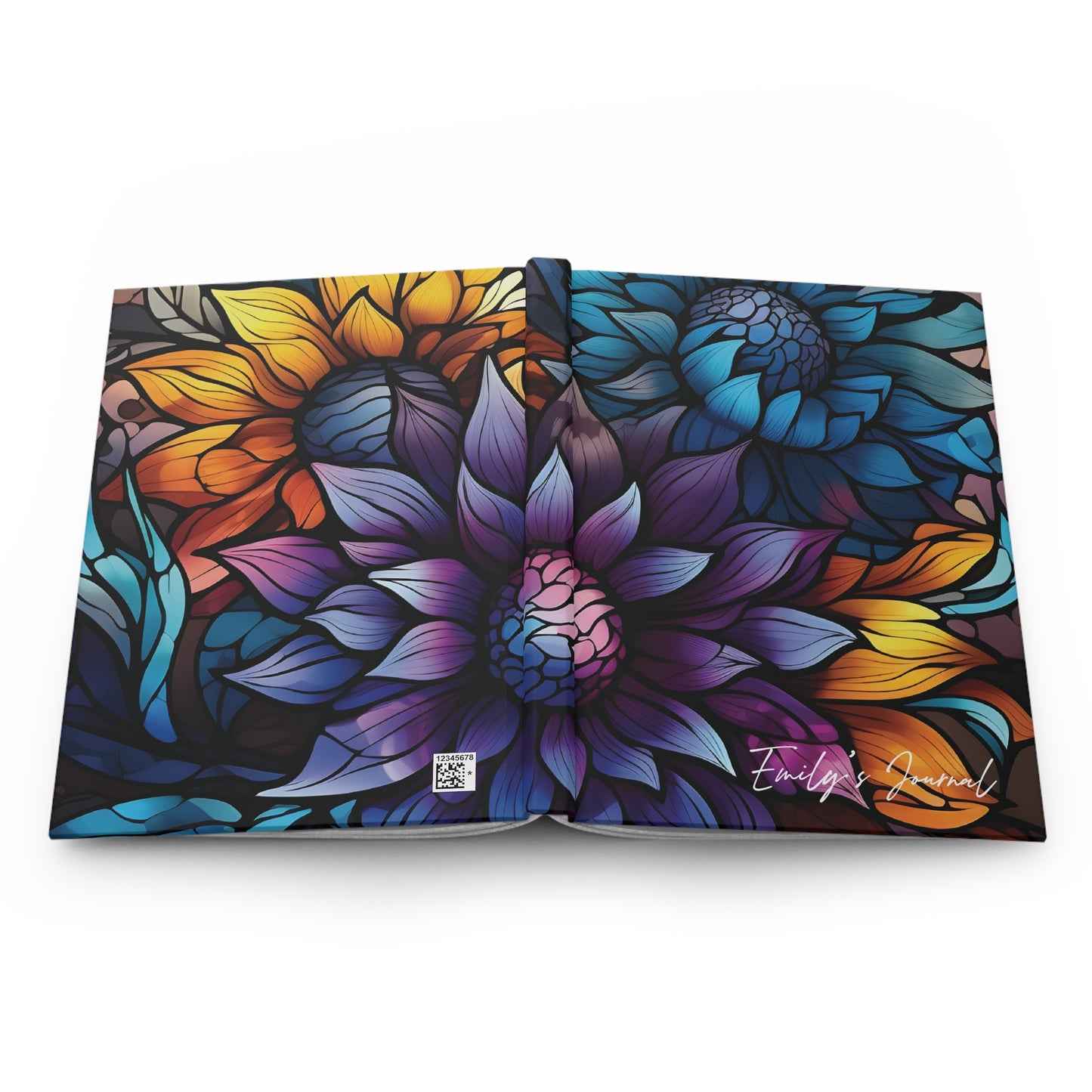 Personalized Name Colorful Floral Flower Hardcover Journal