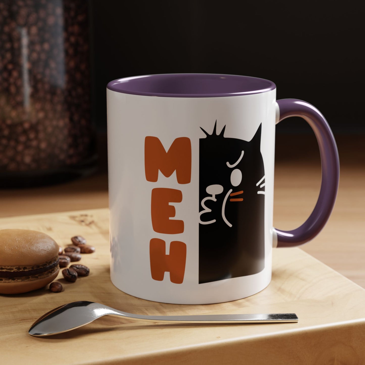 Cute Funny Meh Cat Mug Meme Hilarious Gift Idea Coffee Tea Cup