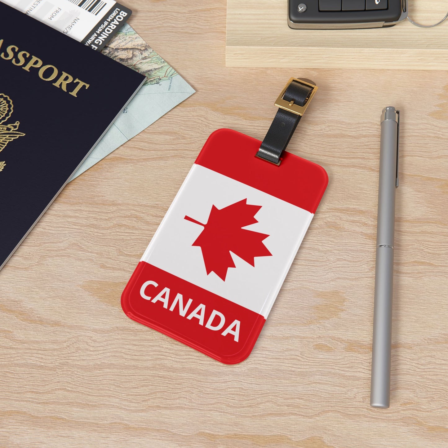 Canada Flag Red Maple Leaf Travel ID Luggage Tag | Vacation Birthday Christmas Gift