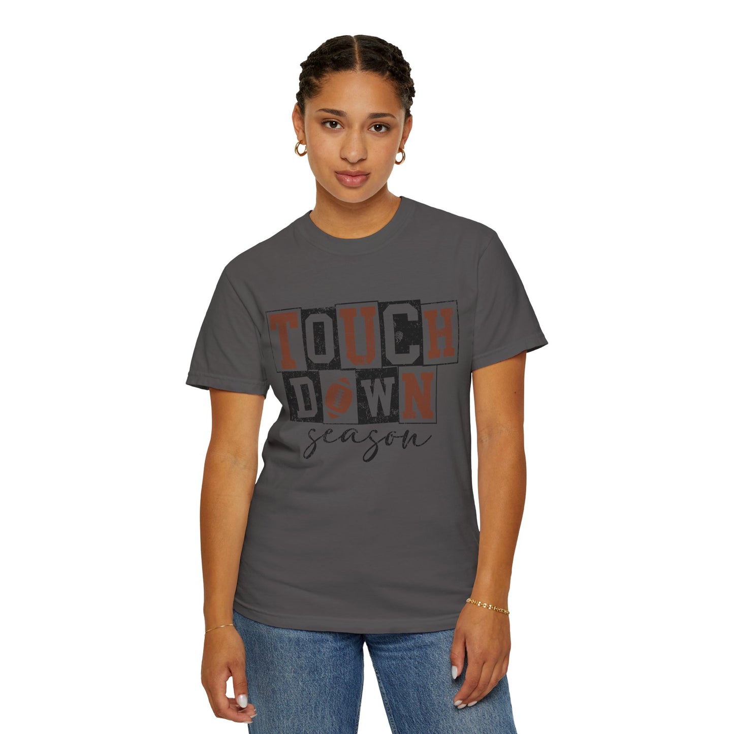 Football Season Unisex Garment-dyed Tee Comfort Color T-shirt - Touch Down Gift Ideas