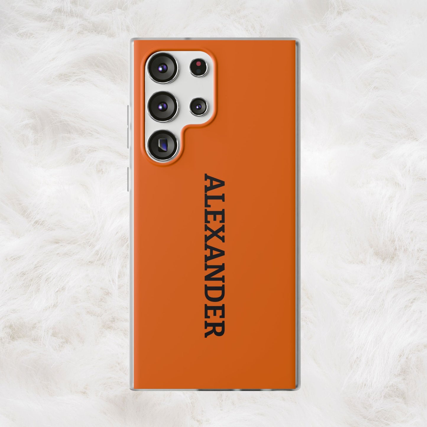 Personalized Name Text Luxury Orange Phone Case.
