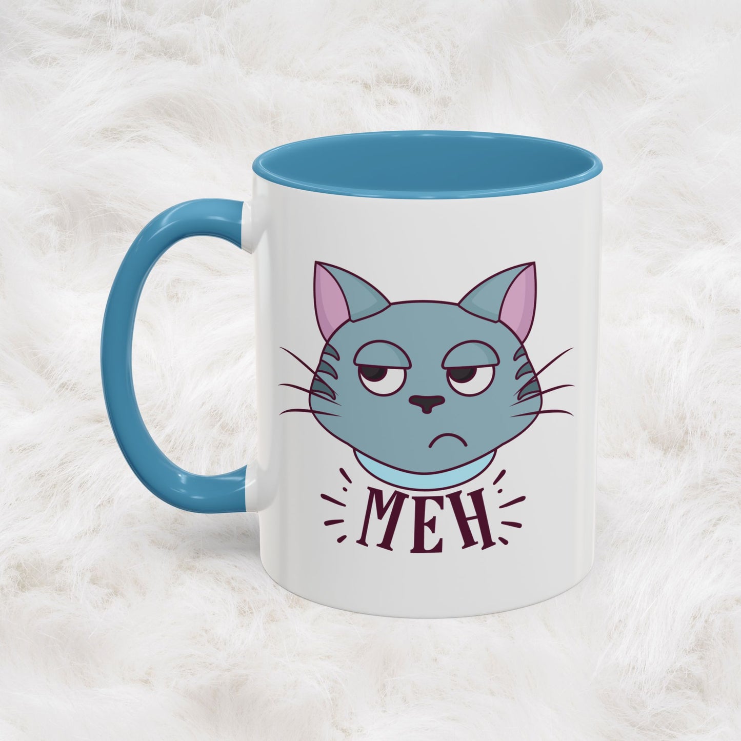 Cute Funny Meh Mug Meme Cat Coffee Tea Cup Hilarious Gift Idea