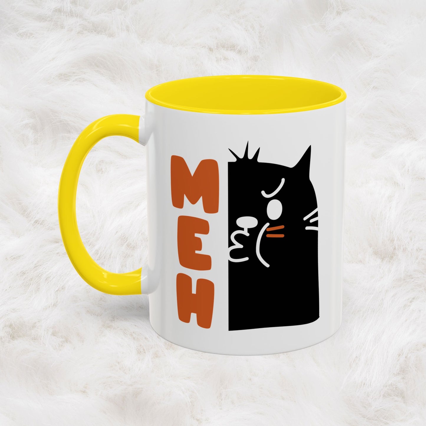 Cute Funny Meh Cat Mug Meme Hilarious Gift Idea Coffee Tea Cup
