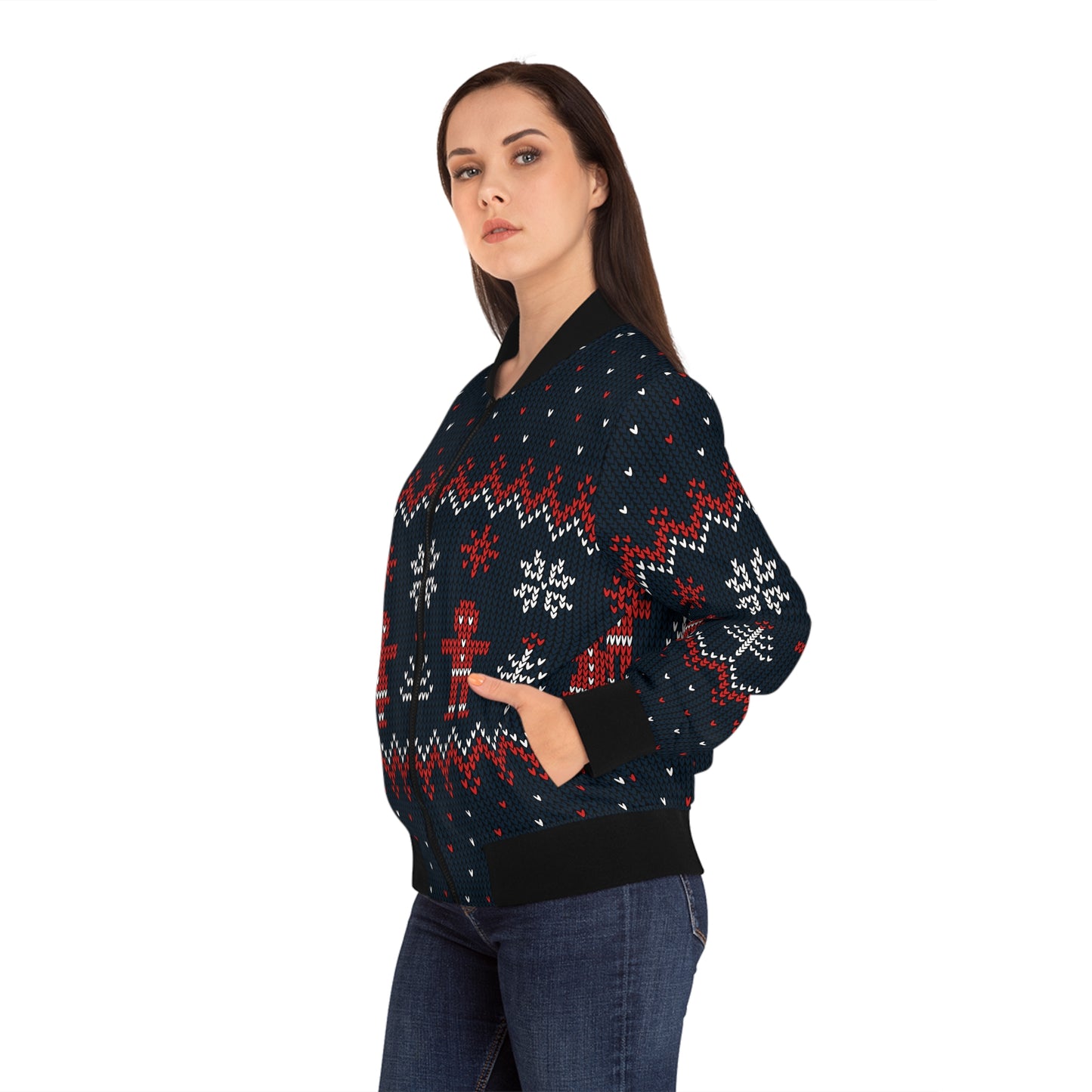 Printed Knit Ugly Bomber Jacket | Hunting Christmas Winter Gift Idea